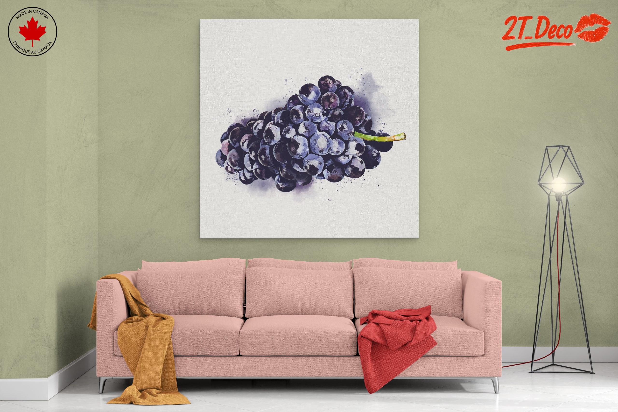 Stylized Bunch of Grapes Abstract Art - Image 2