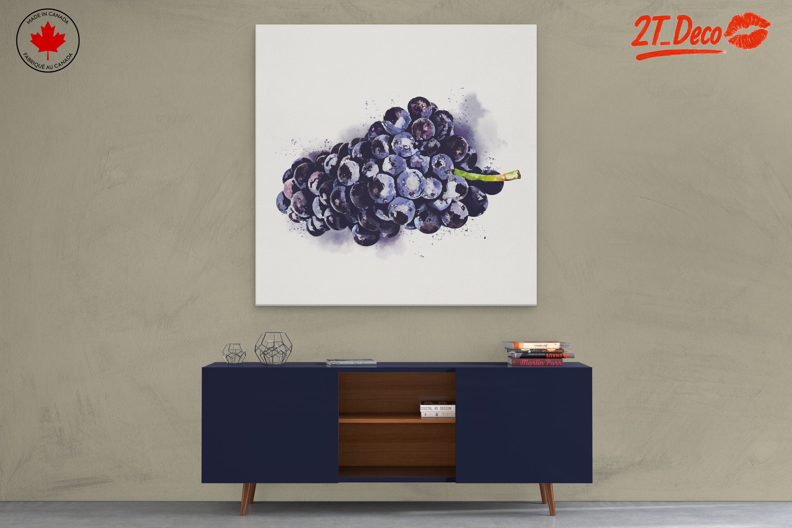 Stylized Bunch of Grapes Abstract Art - Image 3