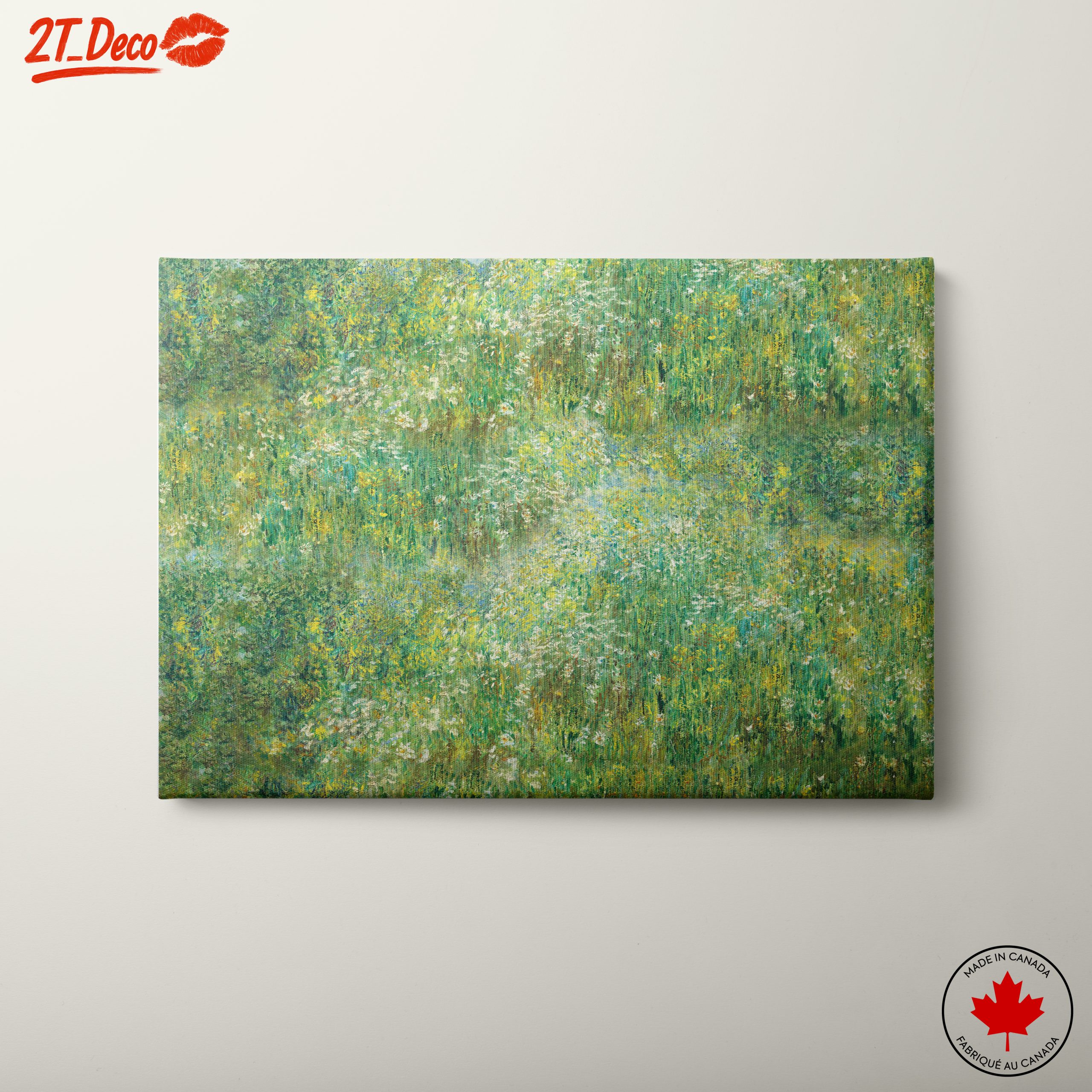 Lush Green Floral Landscape Art