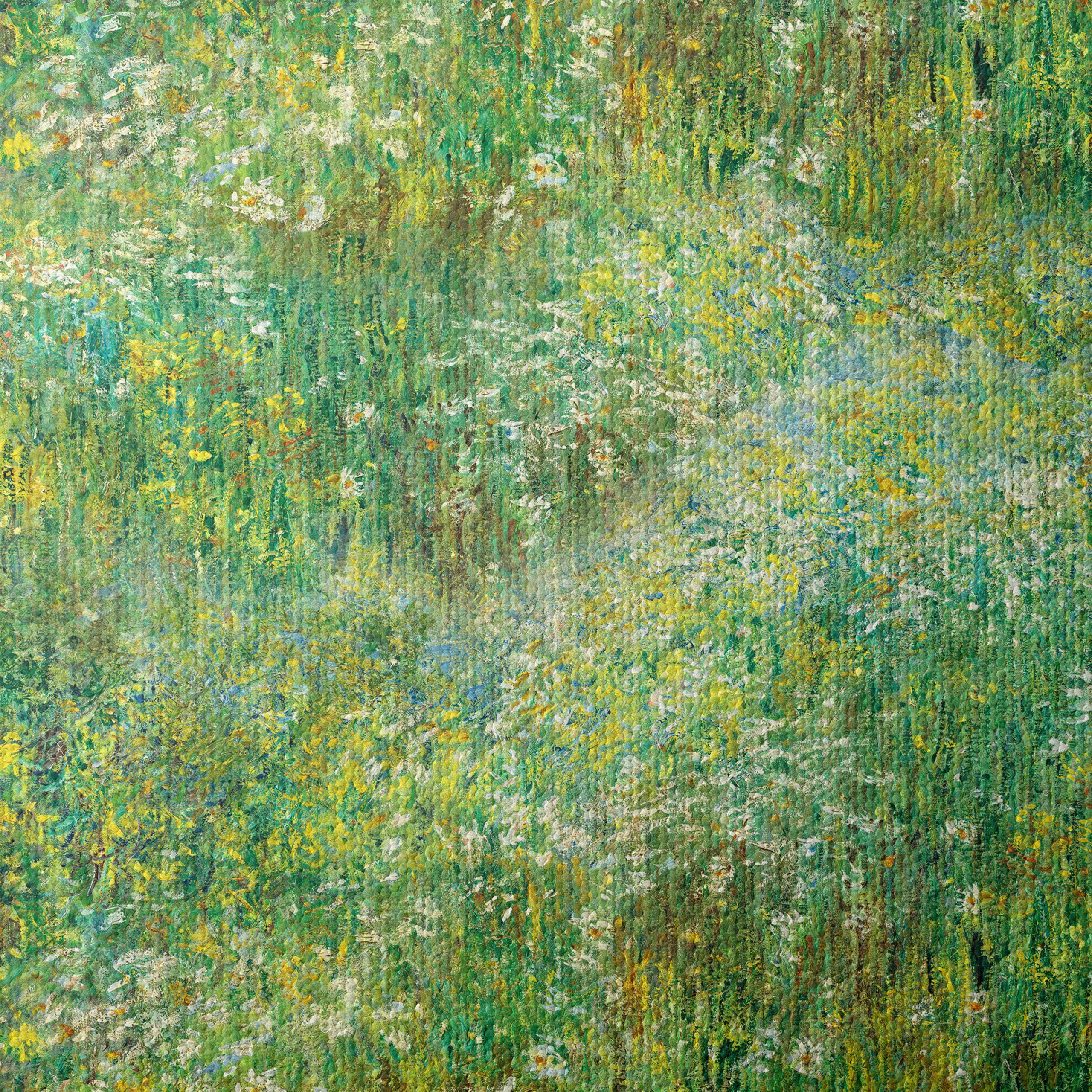 Lush Green Floral Landscape Art - Image 4