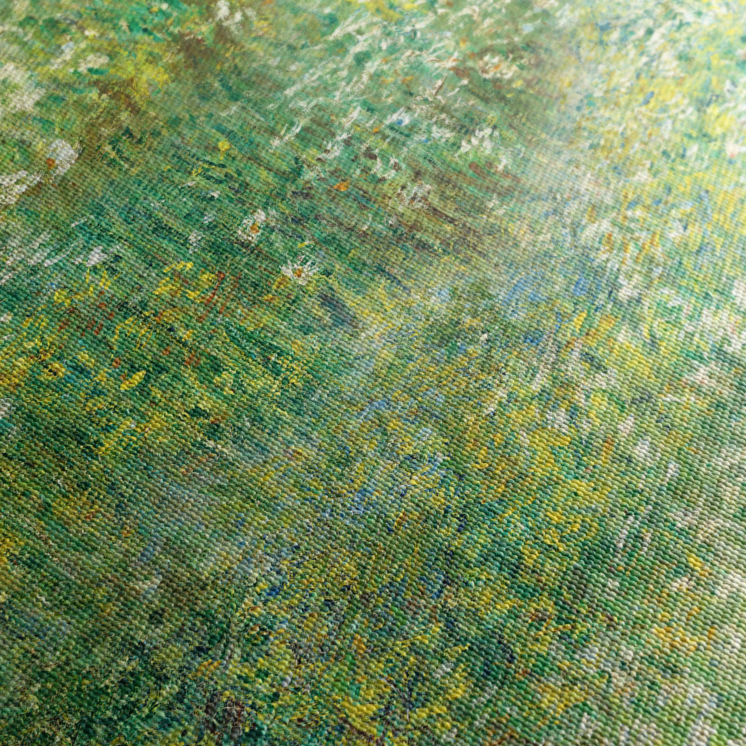 Lush Green Floral Landscape Art - Image 5