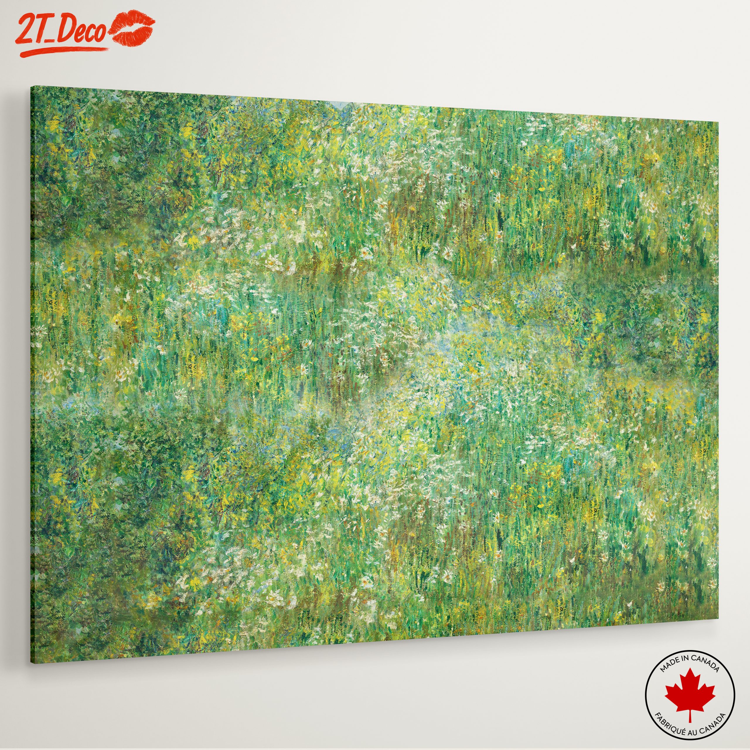 Lush Green Floral Landscape Art - Image 6