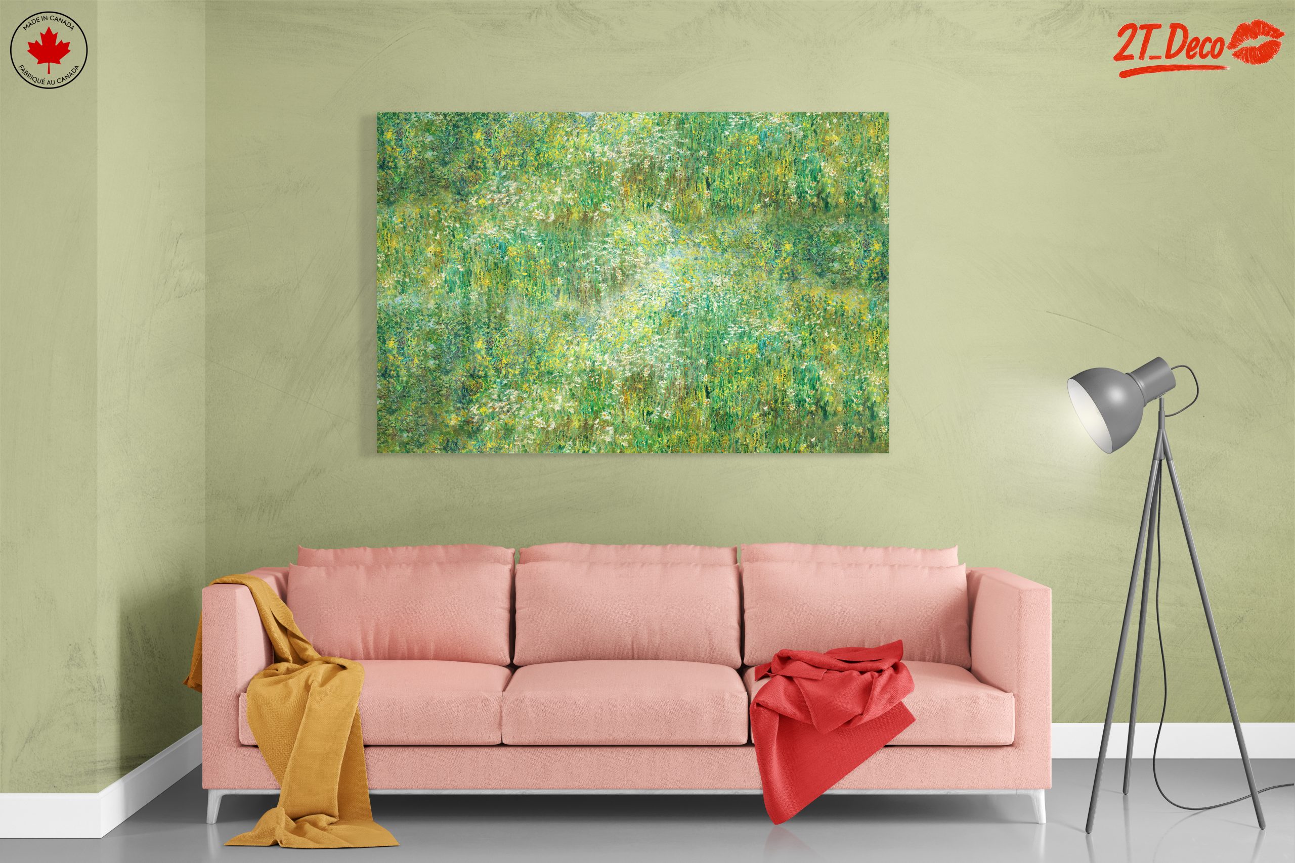 Lush Green Floral Landscape Art - Image 7
