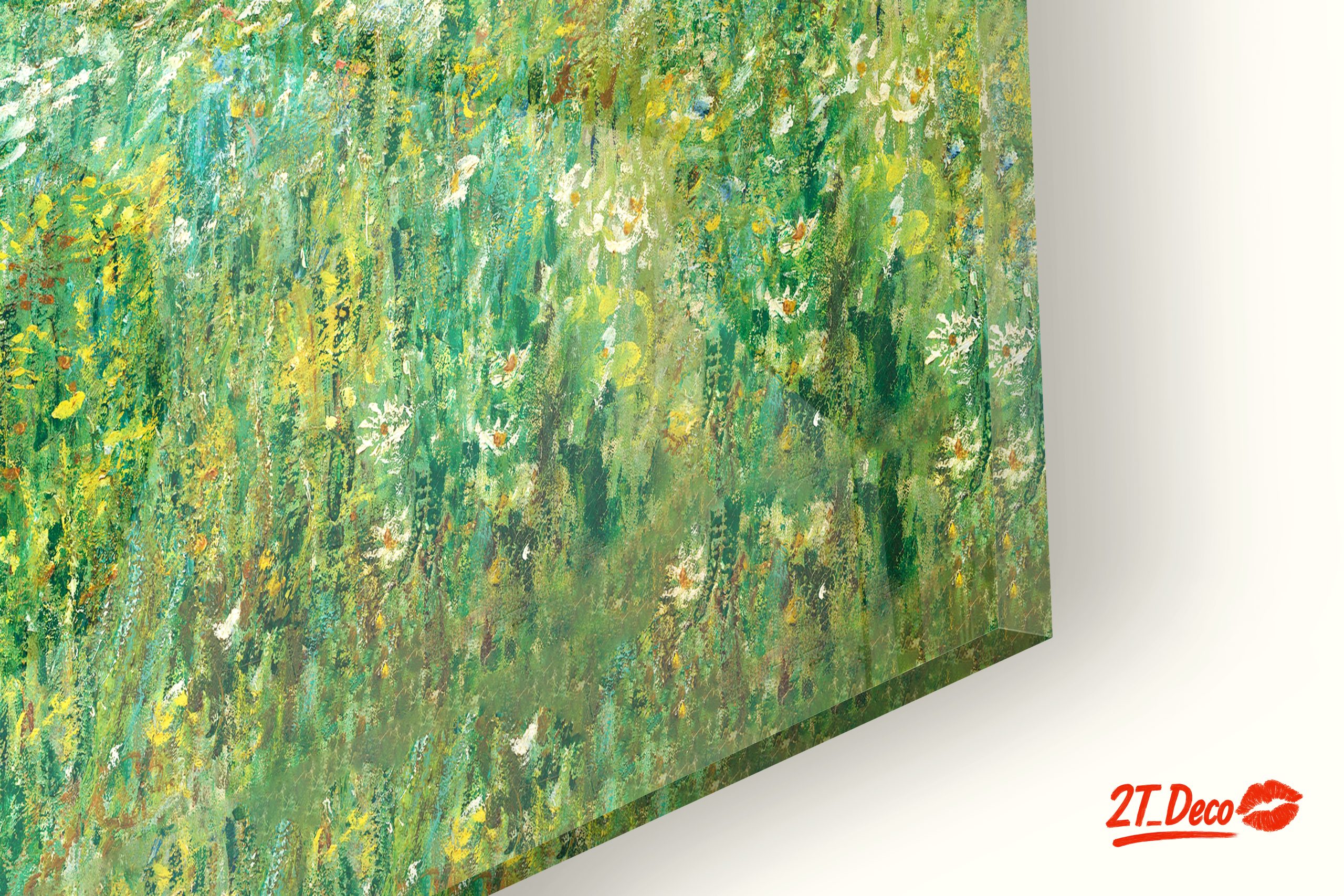 Lush Green Floral Landscape Art - Image 9