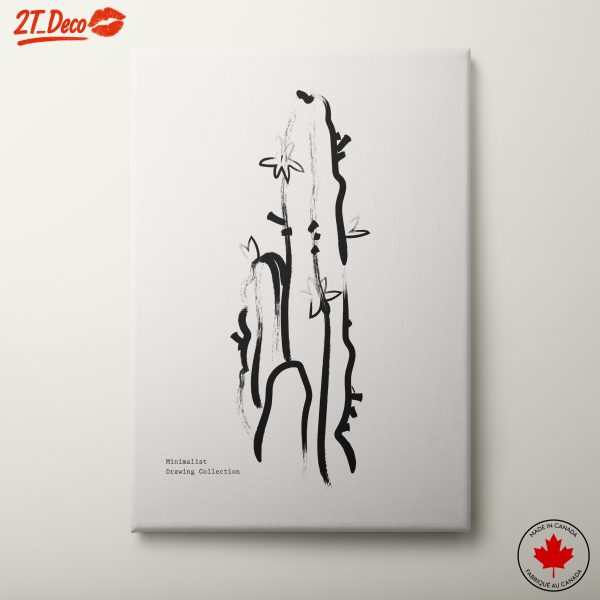 Stylized Minimalist Cactus Artwork