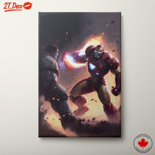Epic Iron Man Action Scene Art
