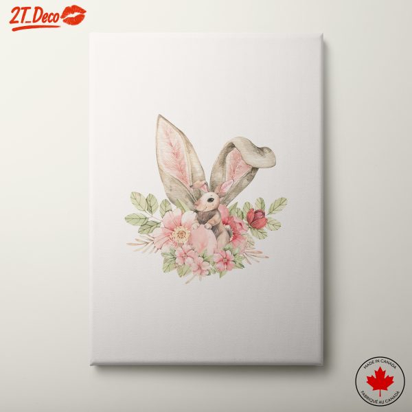 Whimsical Rabbit with Floral Accents