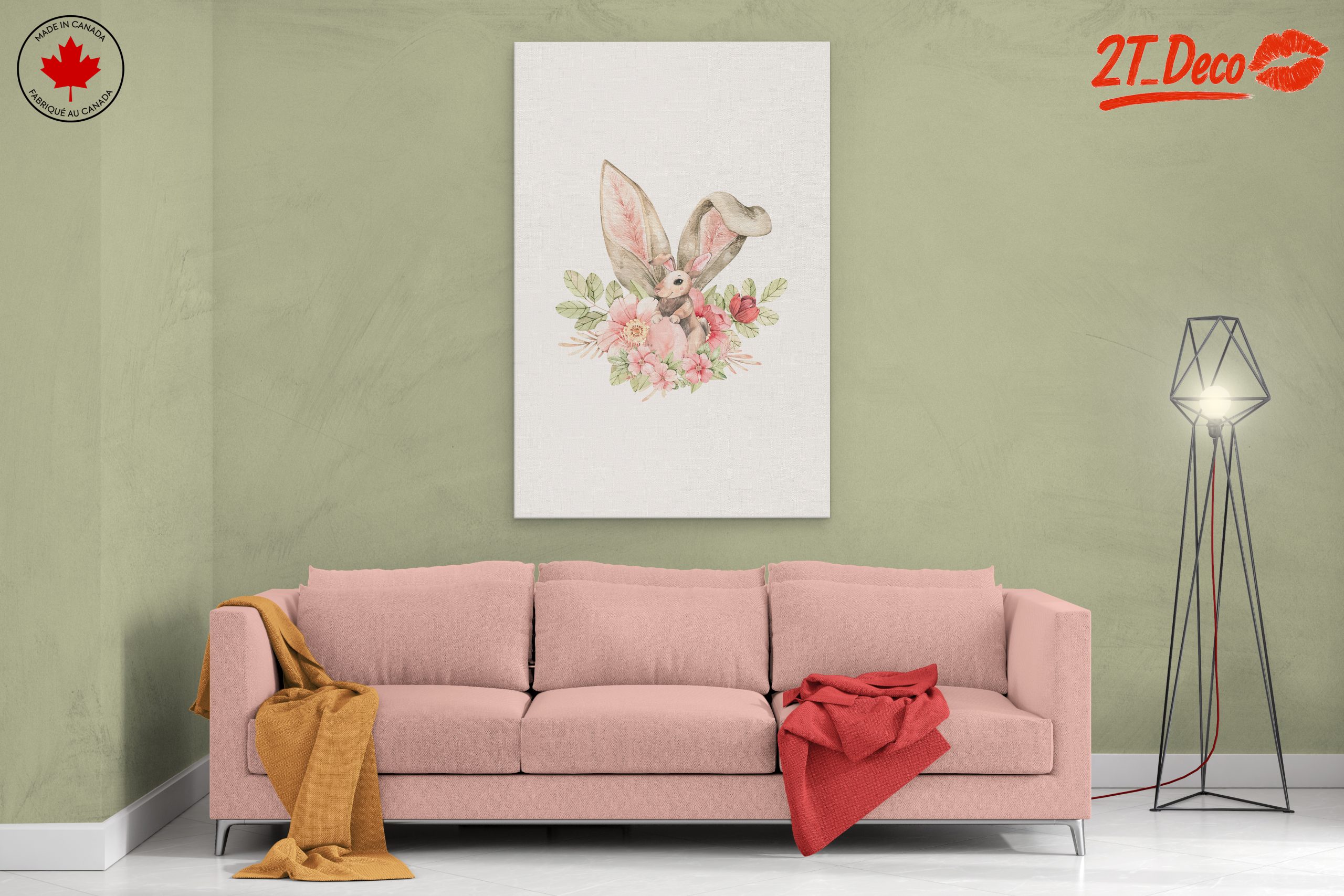 Whimsical Rabbit with Floral Accents - Image 2