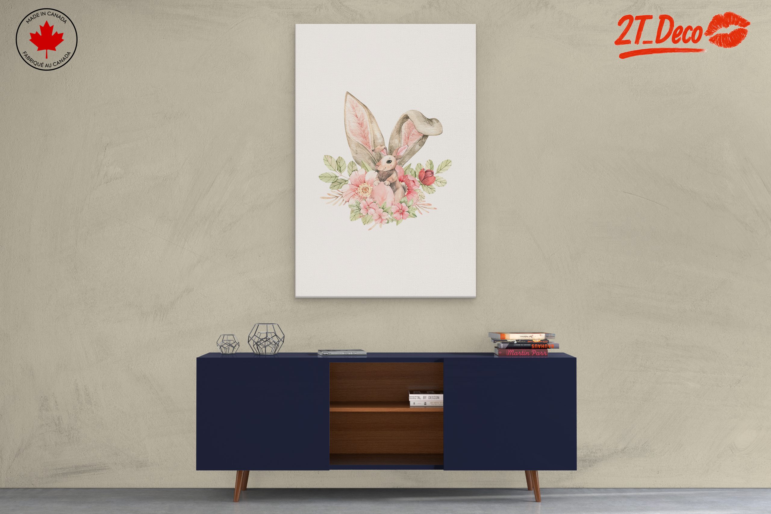 Whimsical Rabbit with Floral Accents - Image 3