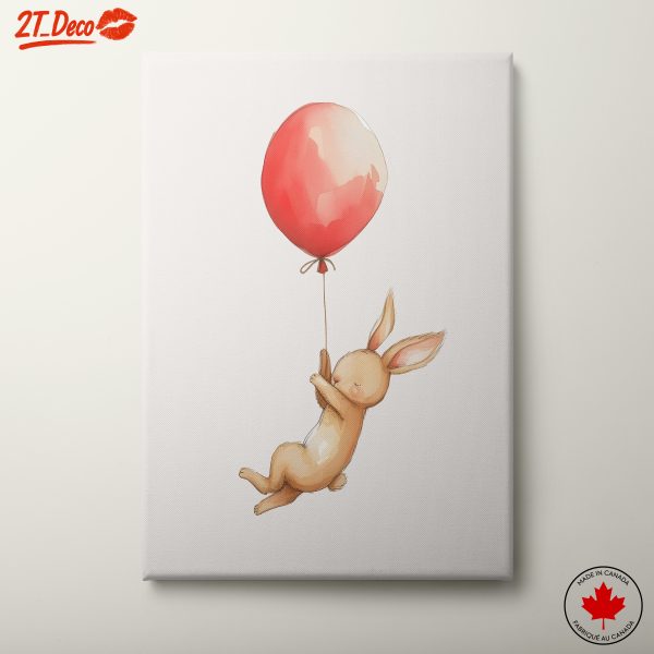 Adorable Rabbit Flying with Balloon Art