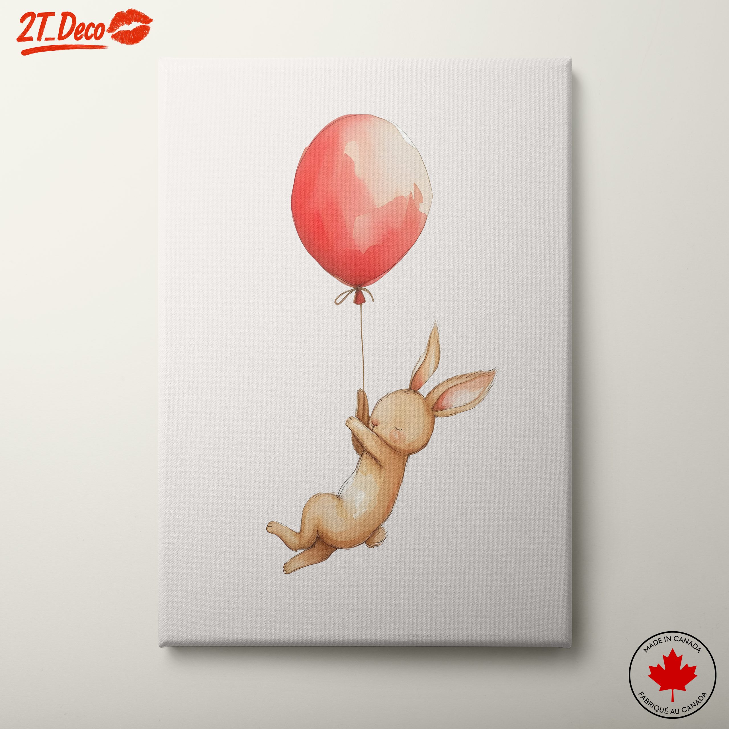 Adorable Rabbit Flying with Balloon Art