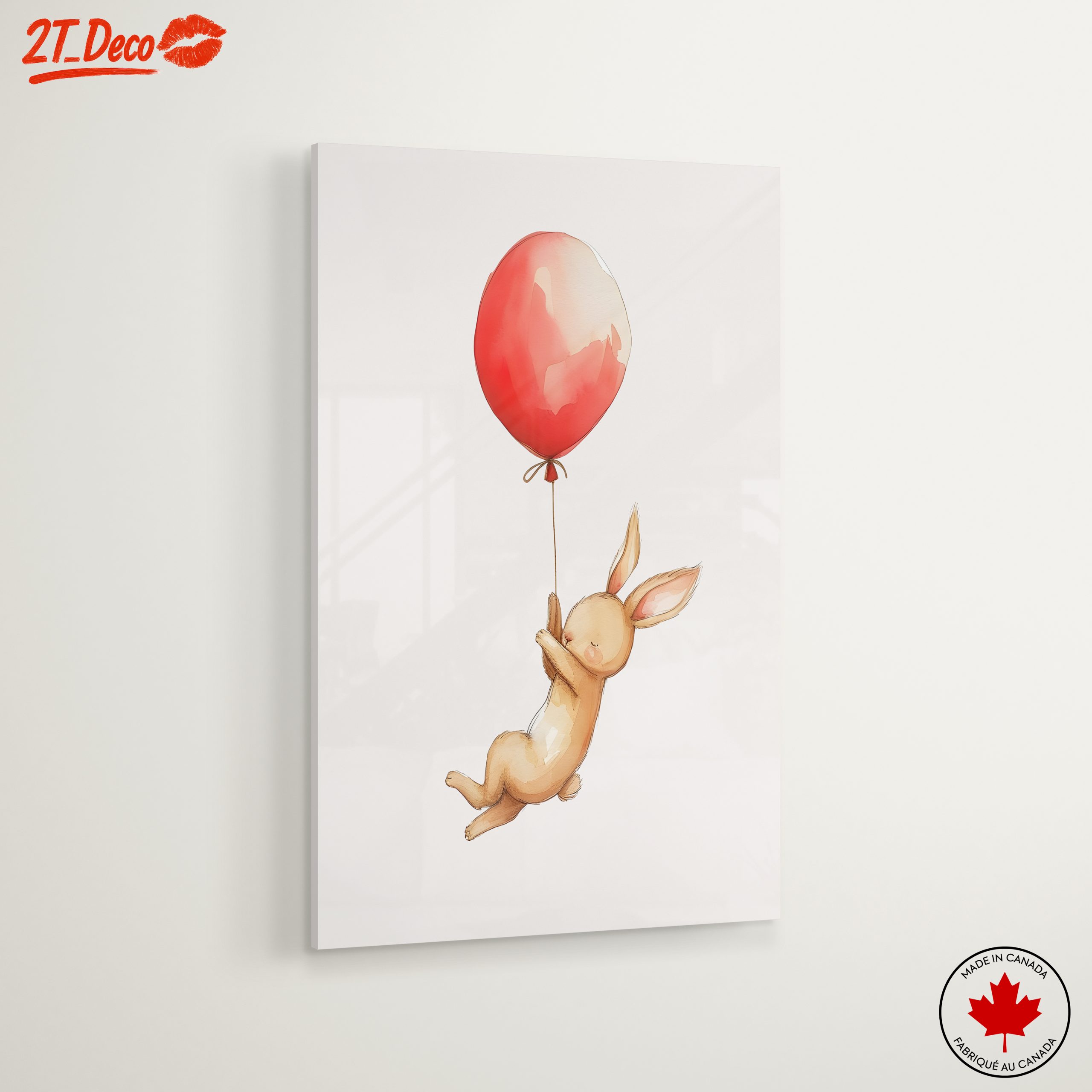 Adorable Rabbit Flying with Balloon Art - Image 6