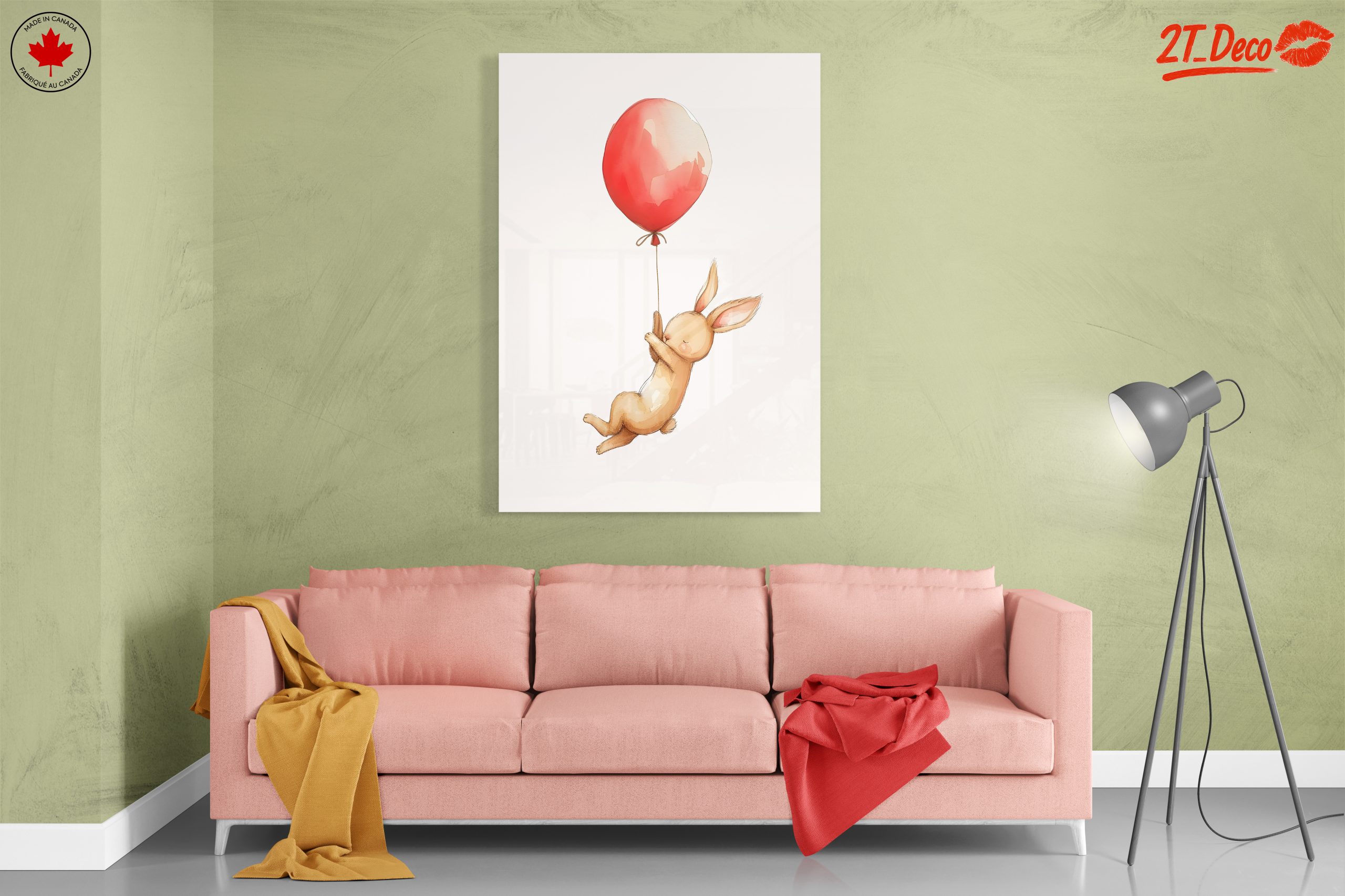 Adorable Rabbit Flying with Balloon Art - Image 7