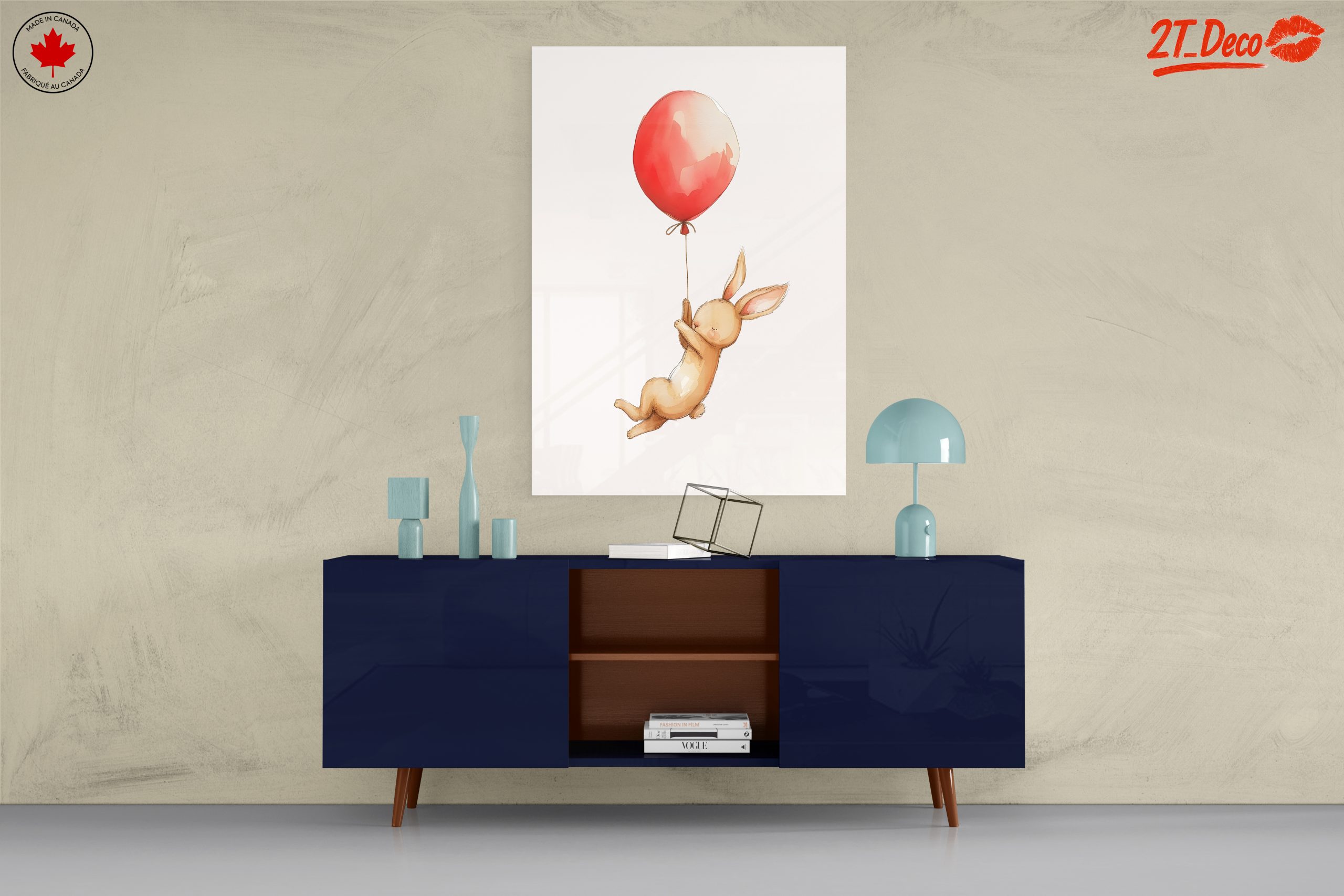 Adorable Rabbit Flying with Balloon Art - Image 8