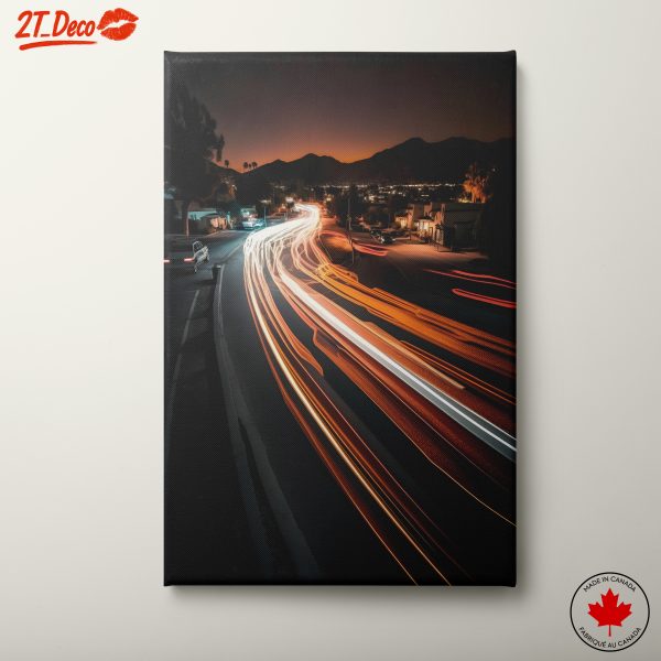 Nighttime Dynamic Landscape with Light Trails