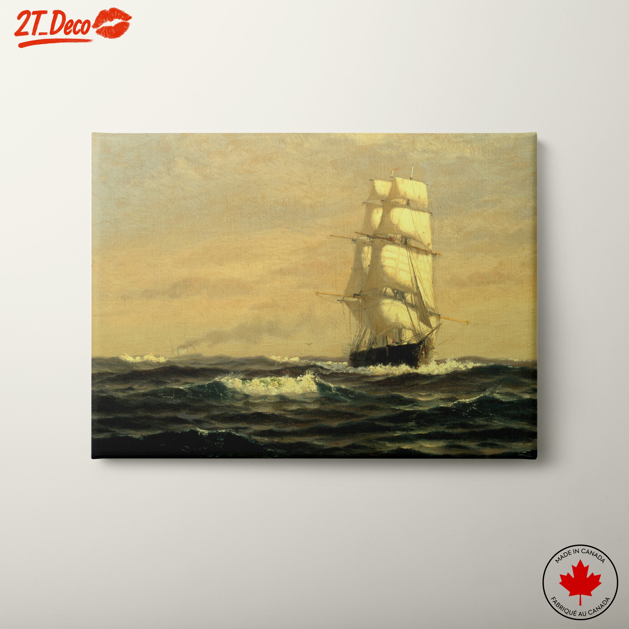 Sailing Ship on Ocean Waves