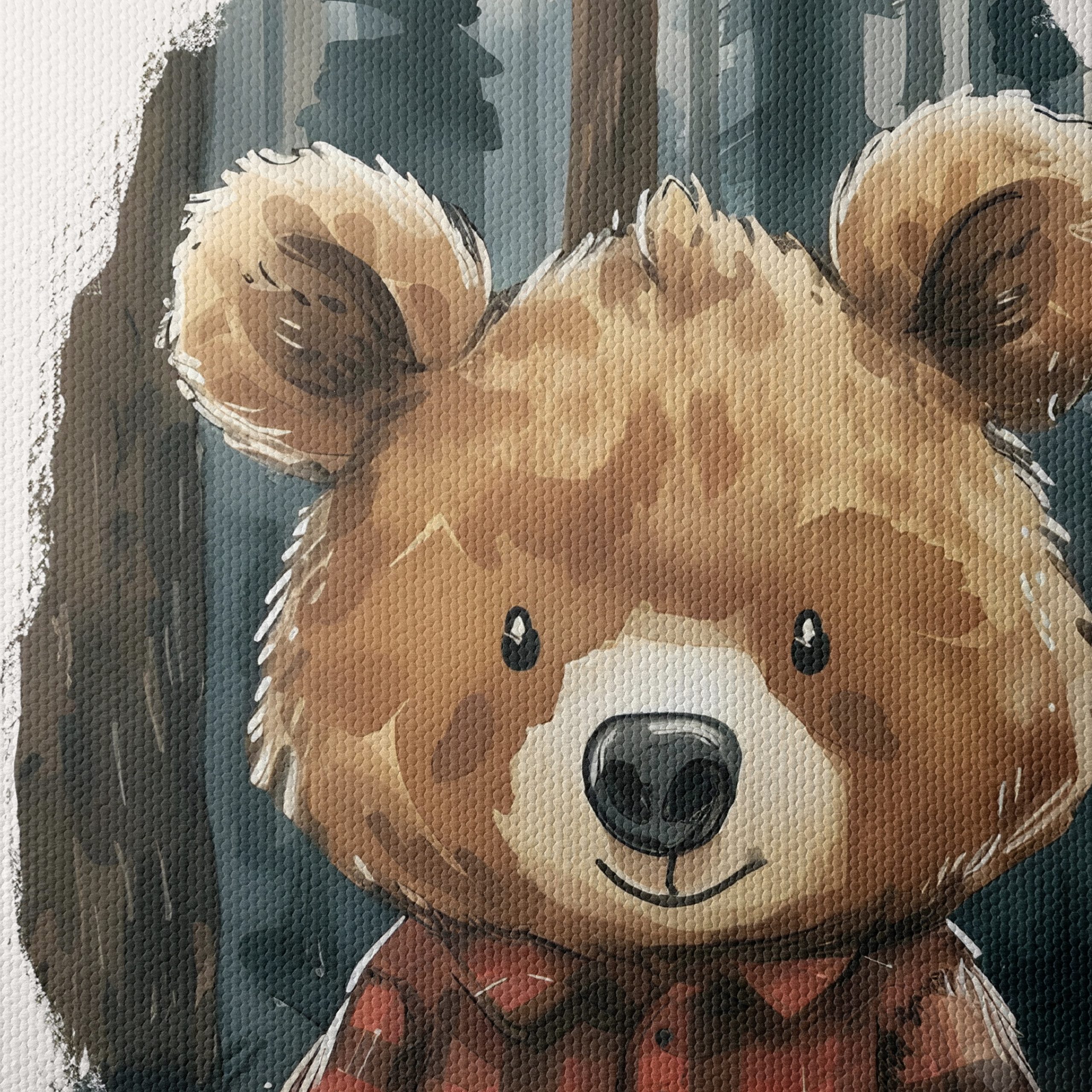 Charming Bear Character in Flannel Shirt - Image 4