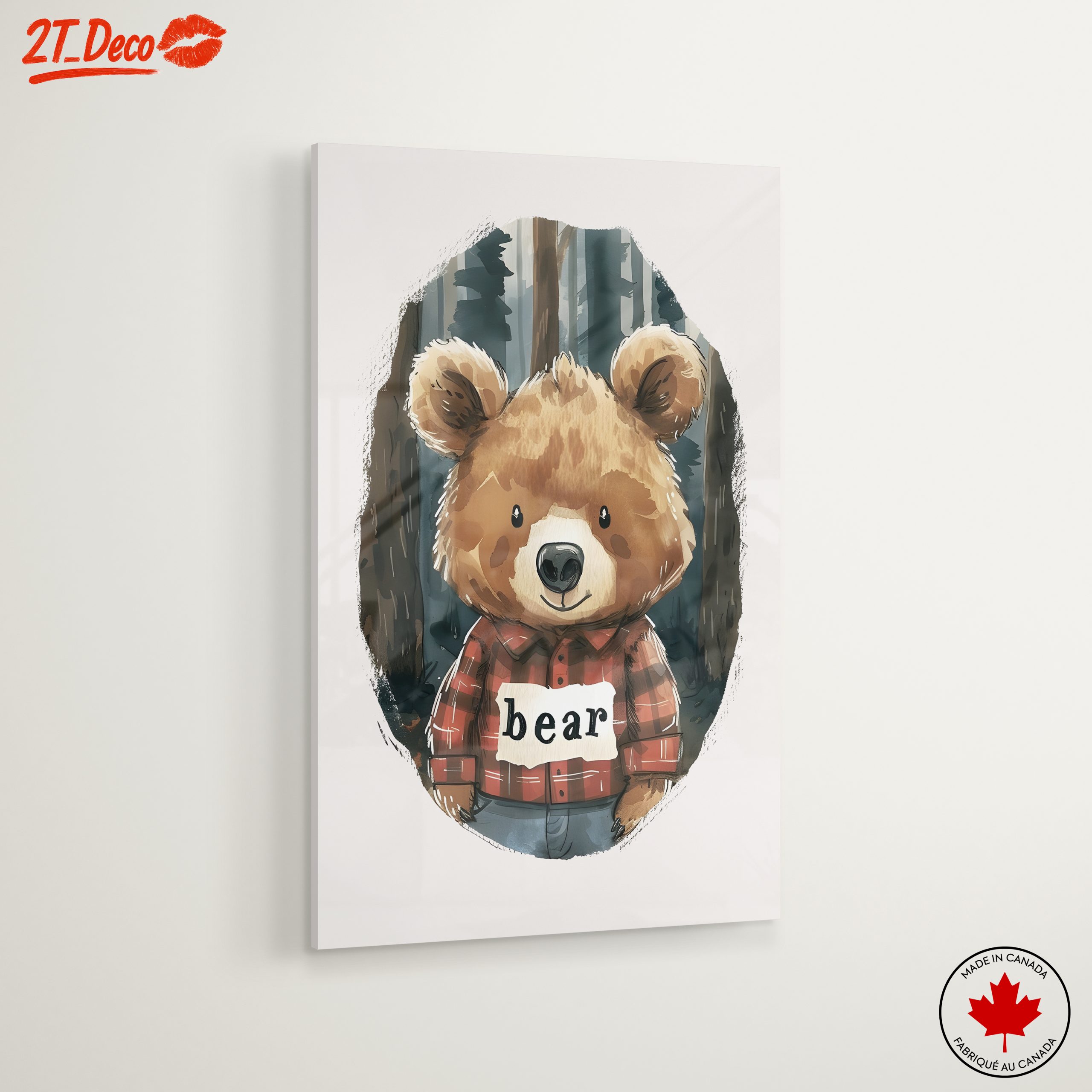 Charming Bear Character in Flannel Shirt - Image 6