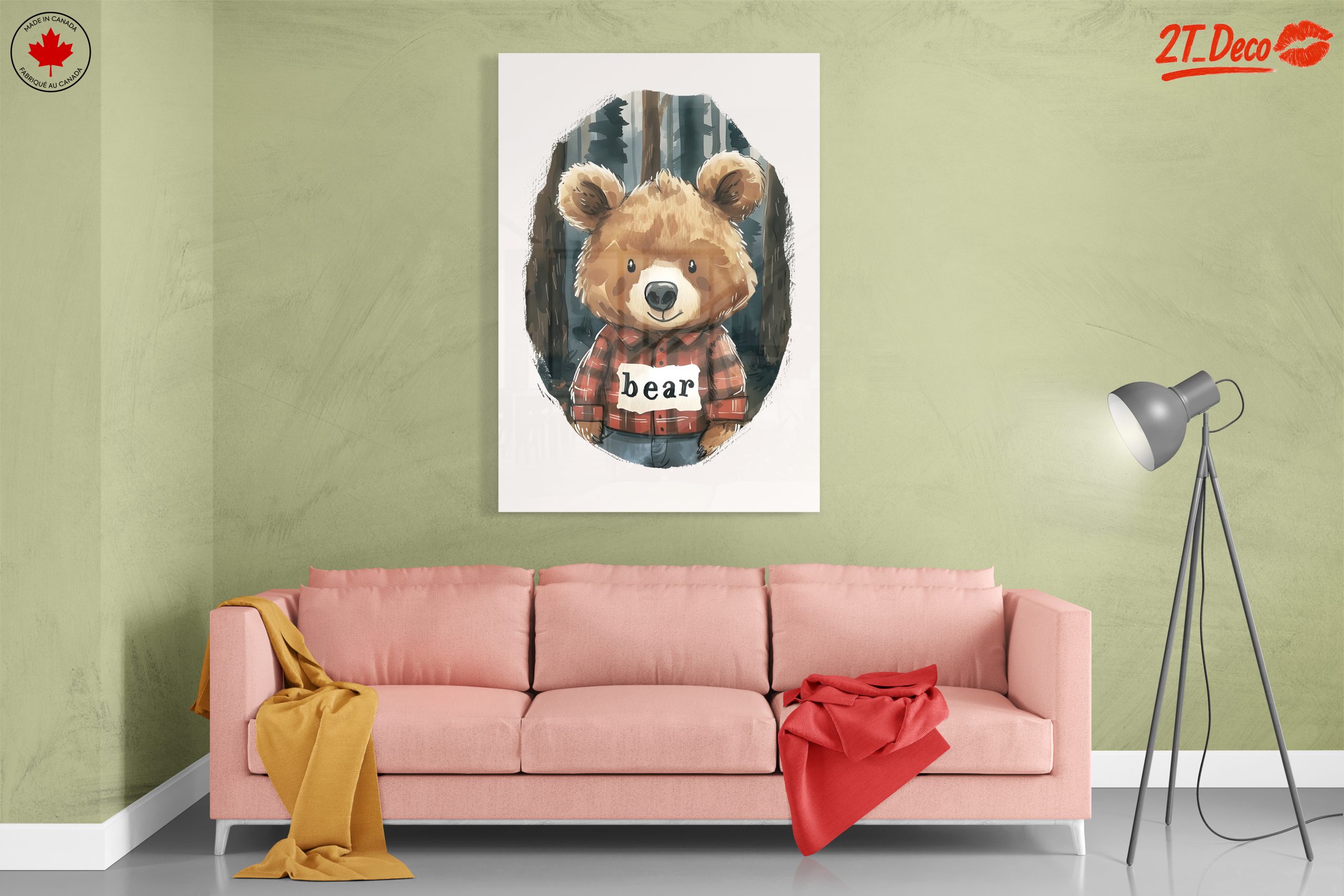 Charming Bear Character in Flannel Shirt - Image 7