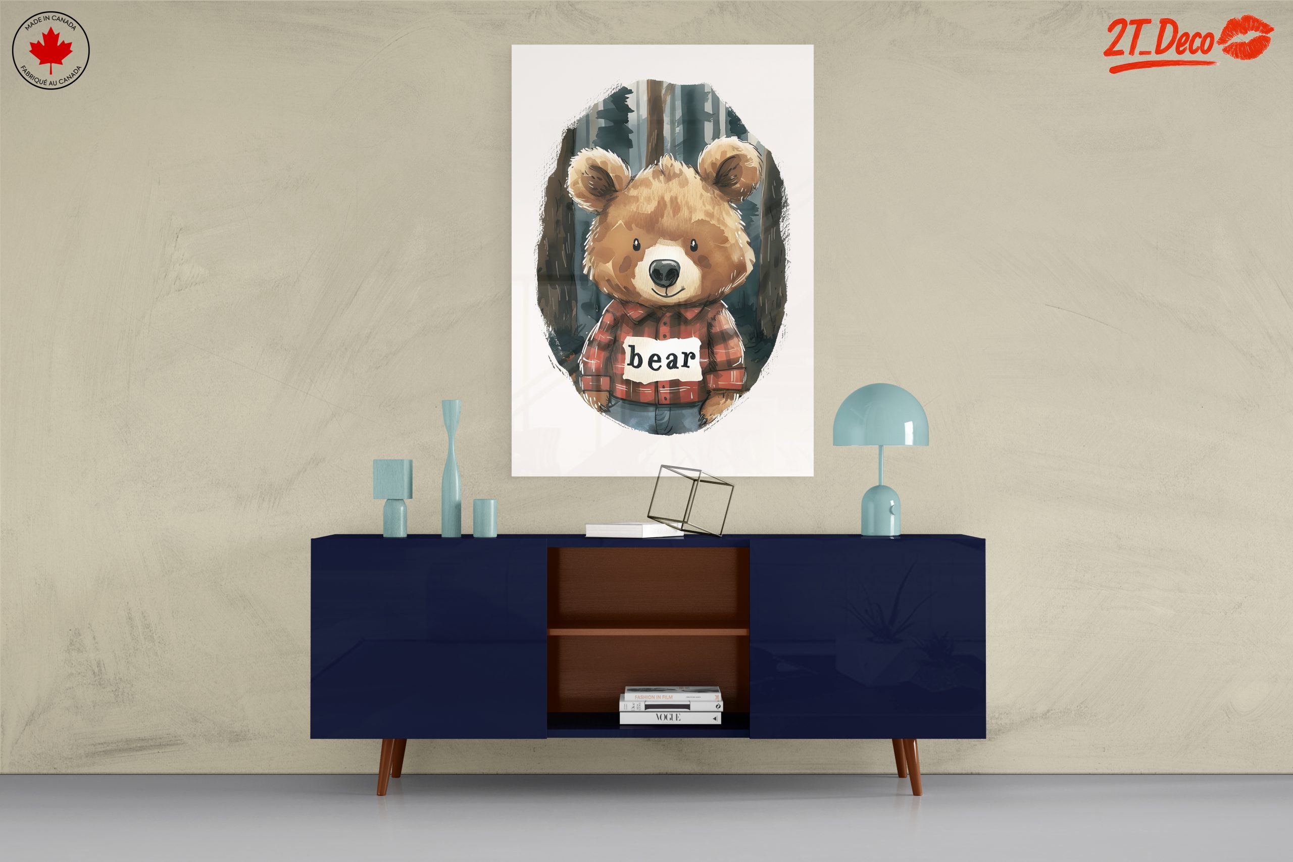 Charming Bear Character in Flannel Shirt - Image 8