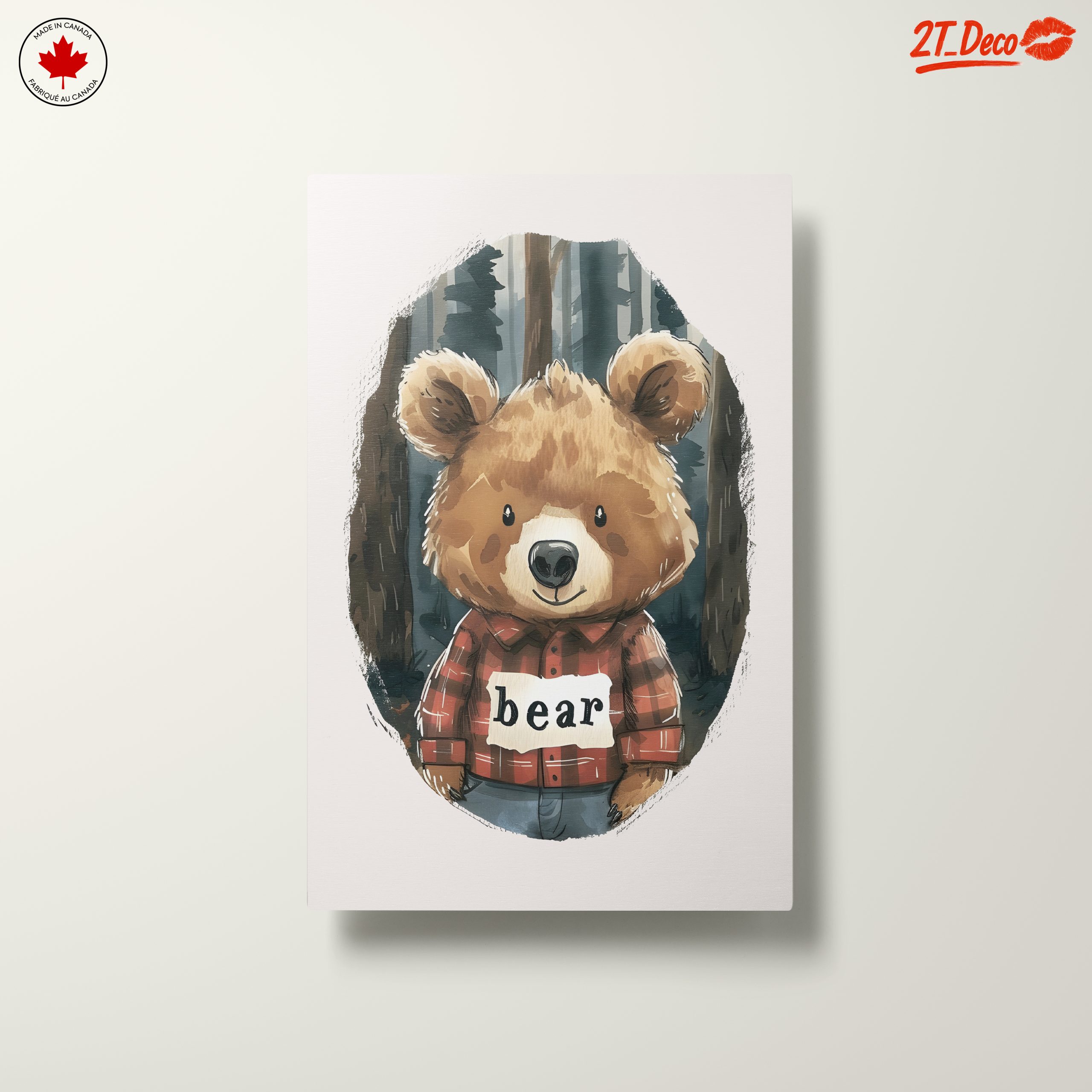 Charming Bear Character in Flannel Shirt - Image 10
