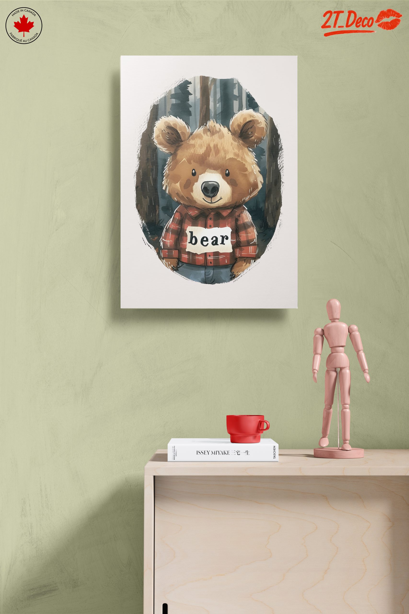 Charming Bear Character in Flannel Shirt - Image 14