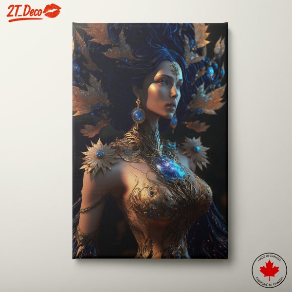 Elegant Fantasy Character with Cosmic Elements