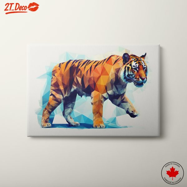 Stylized Geometric Tiger Art for Modern Decor