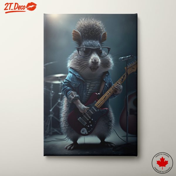 Whimsical Guitar Playing Animal Illustration