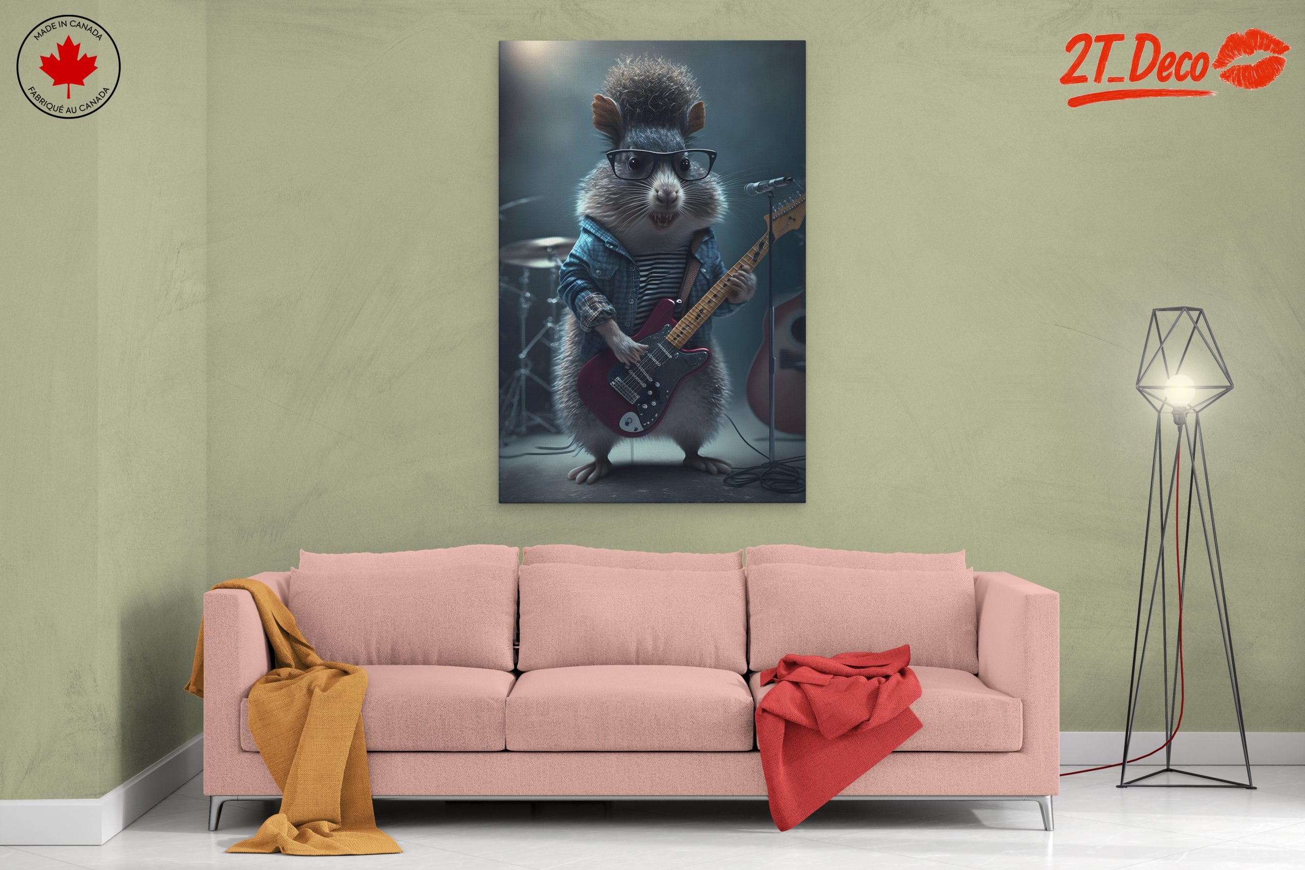 Whimsical Guitar Playing Animal Illustration - Image 2