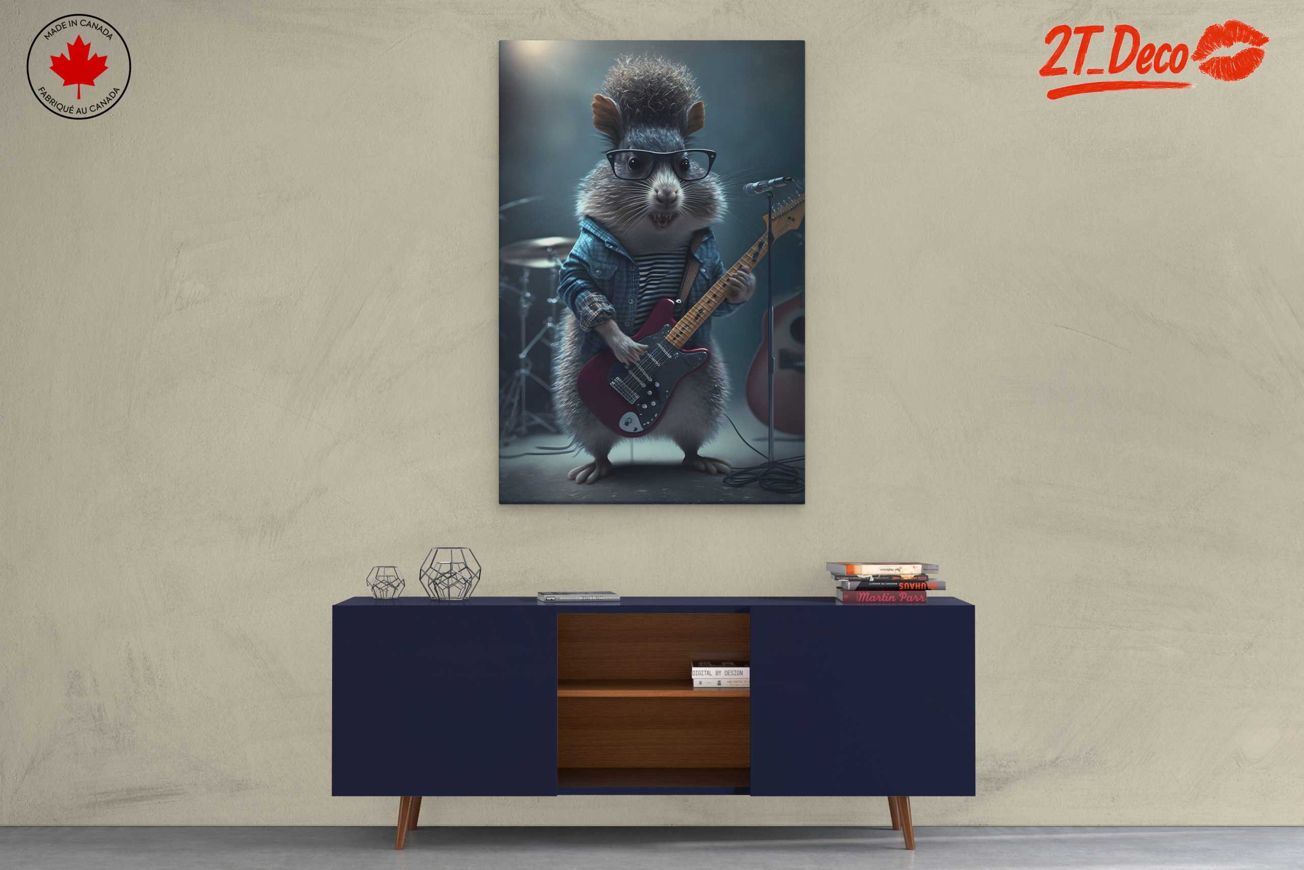 Whimsical Guitar Playing Animal Illustration - Image 3