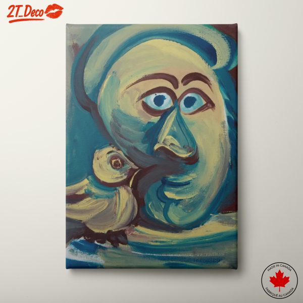 Unique Contemporary Portrait Featuring Figure and Bird