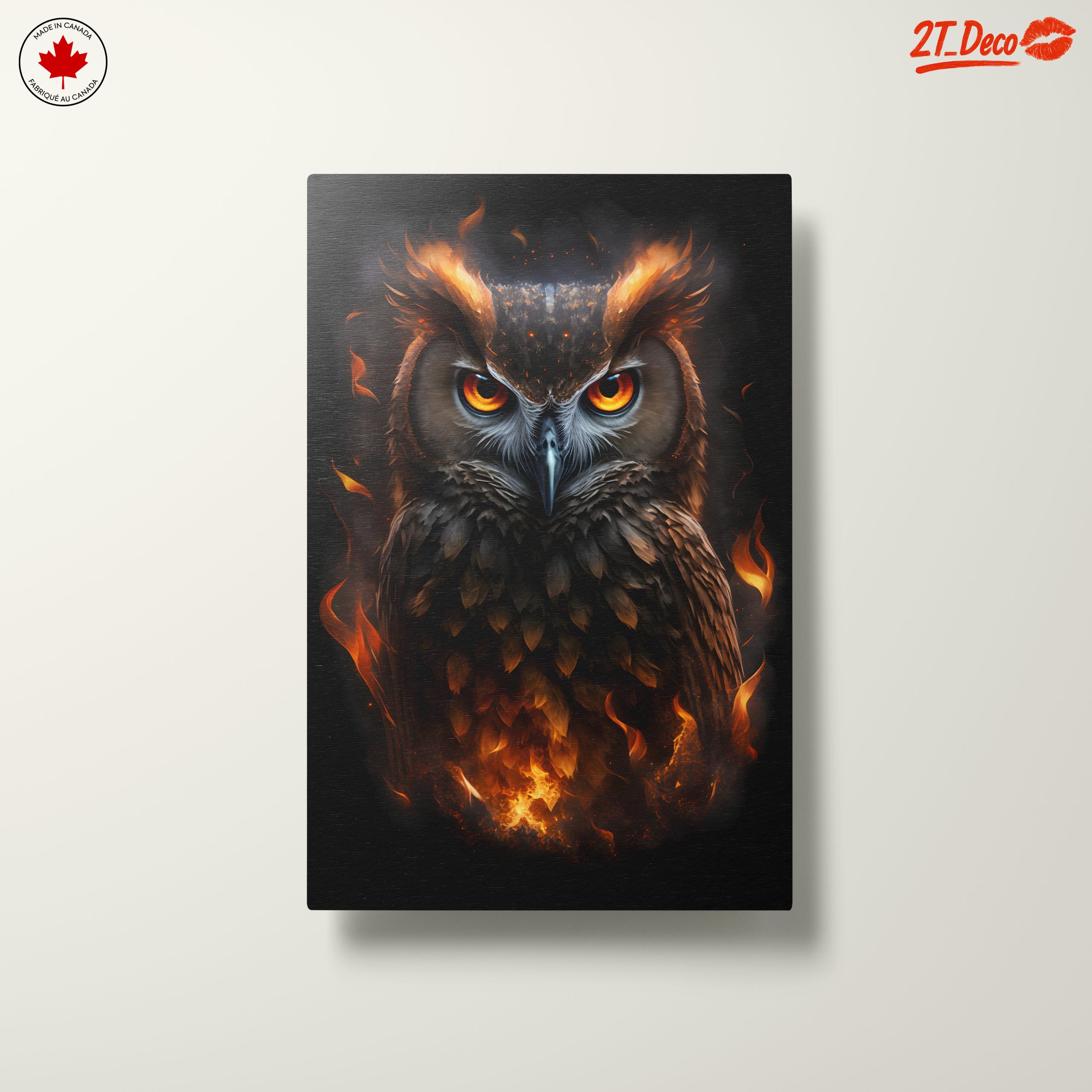 Dramatic Owl Art with Fiery Elements - Image 10