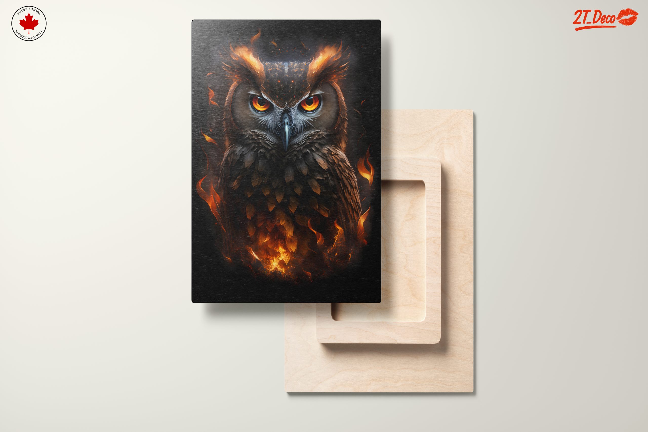 Dramatic Owl Art with Fiery Elements - Image 11