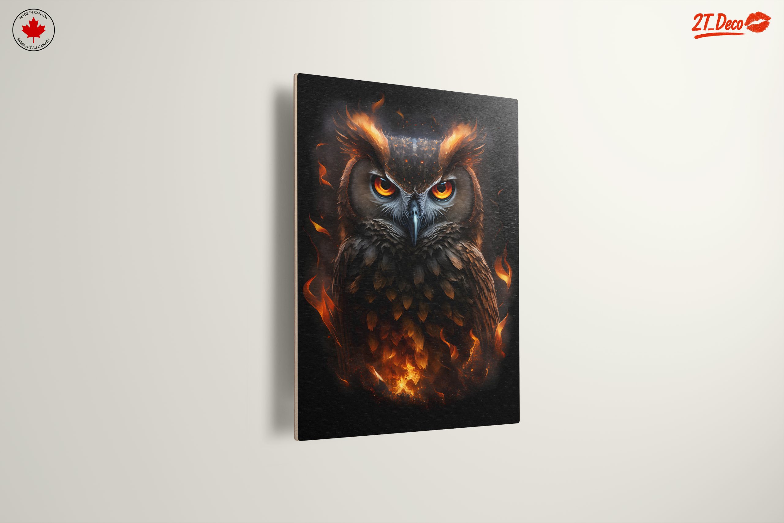Dramatic Owl Art with Fiery Elements - Image 13