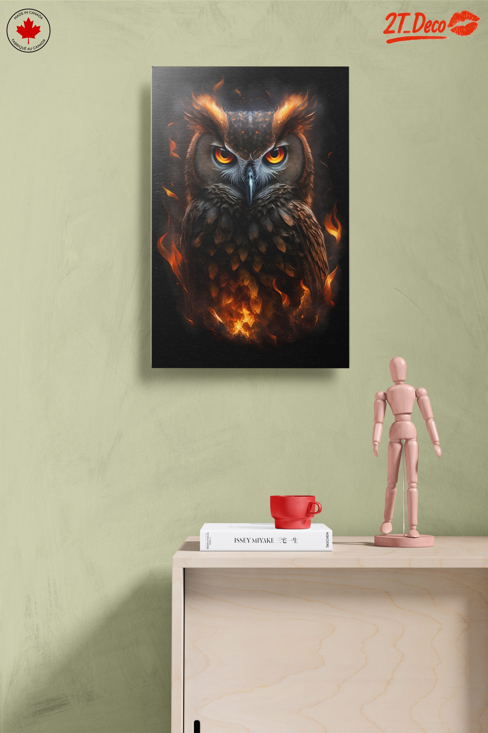 Dramatic Owl Art with Fiery Elements - Image 14
