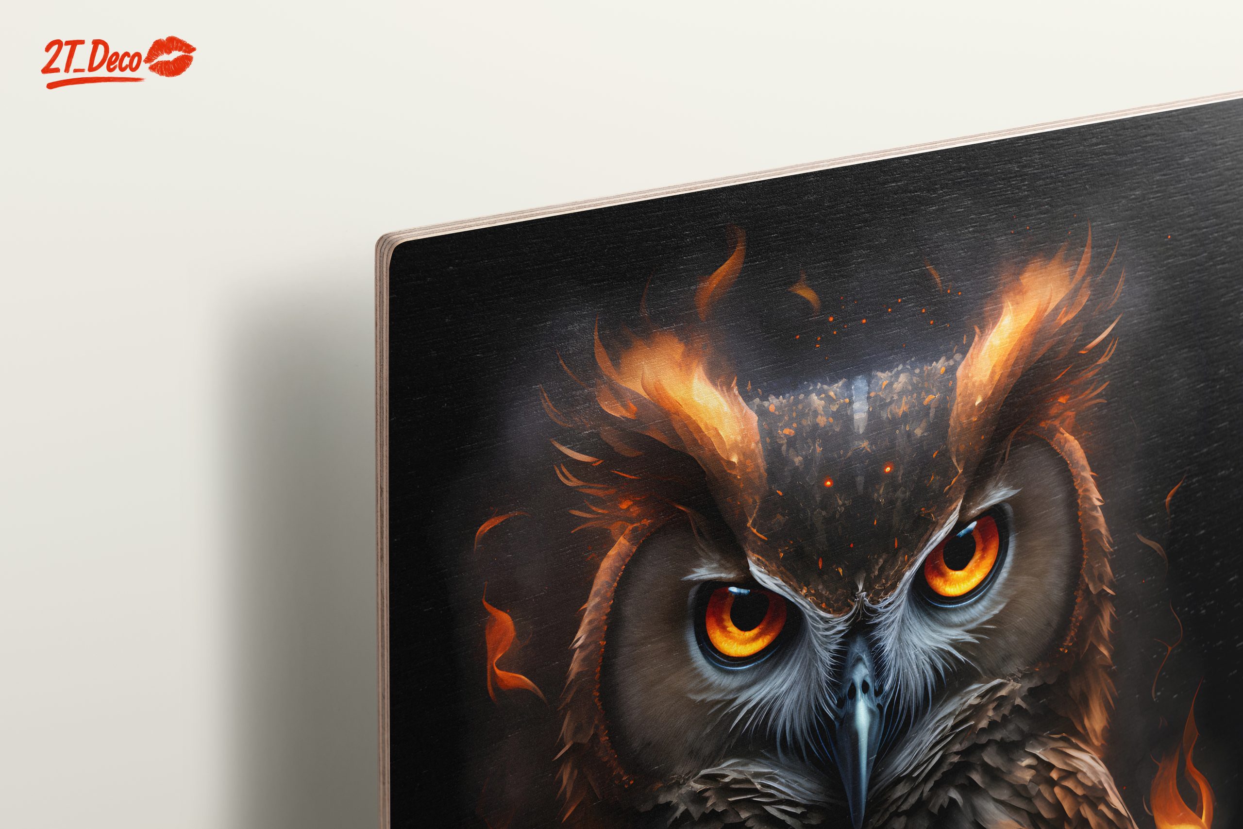 Dramatic Owl Art with Fiery Elements - Image 15