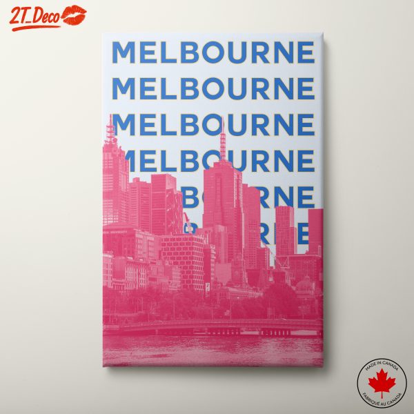 Melbourne Cityscape with Bold Typography