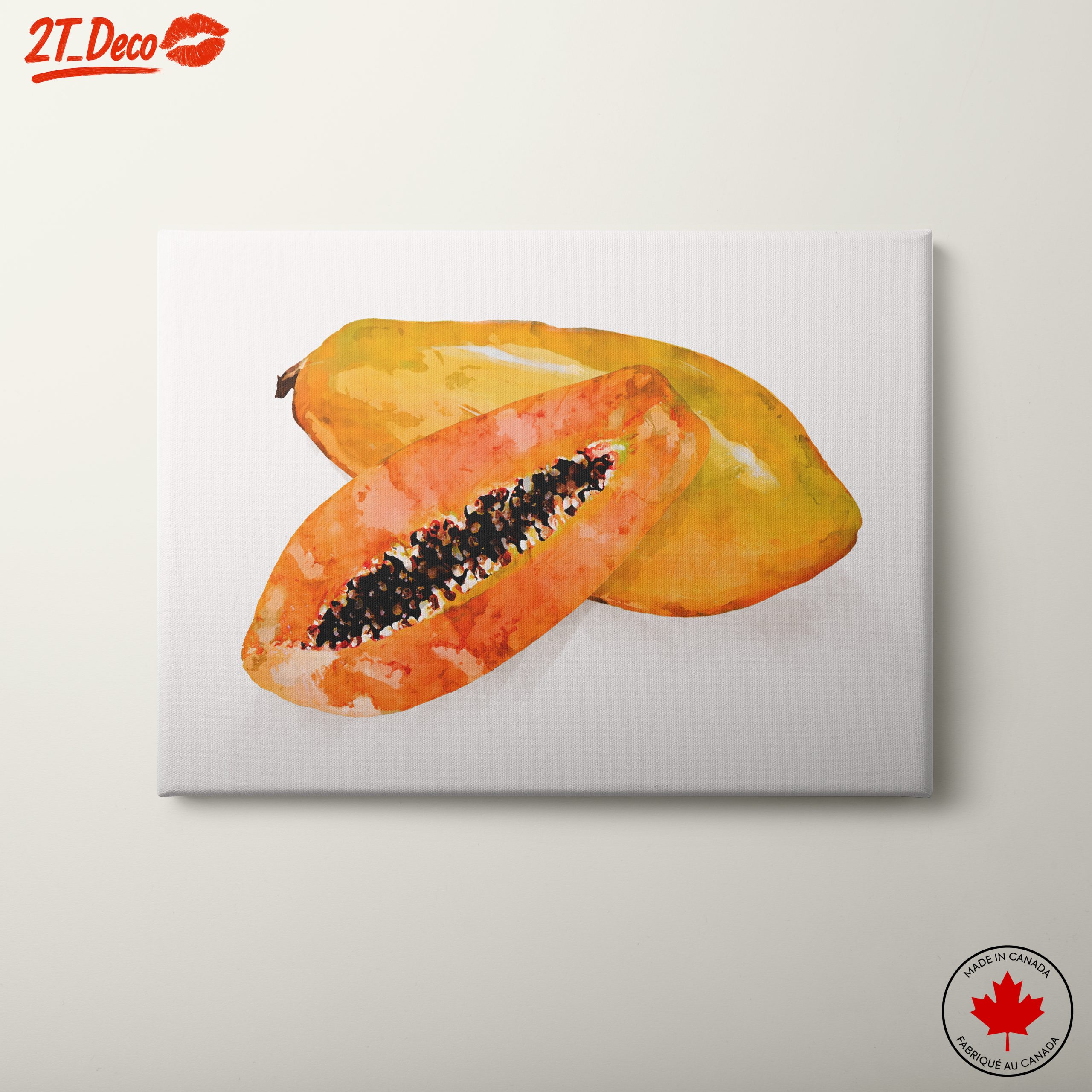 Abstract Papaya Watercolor Art