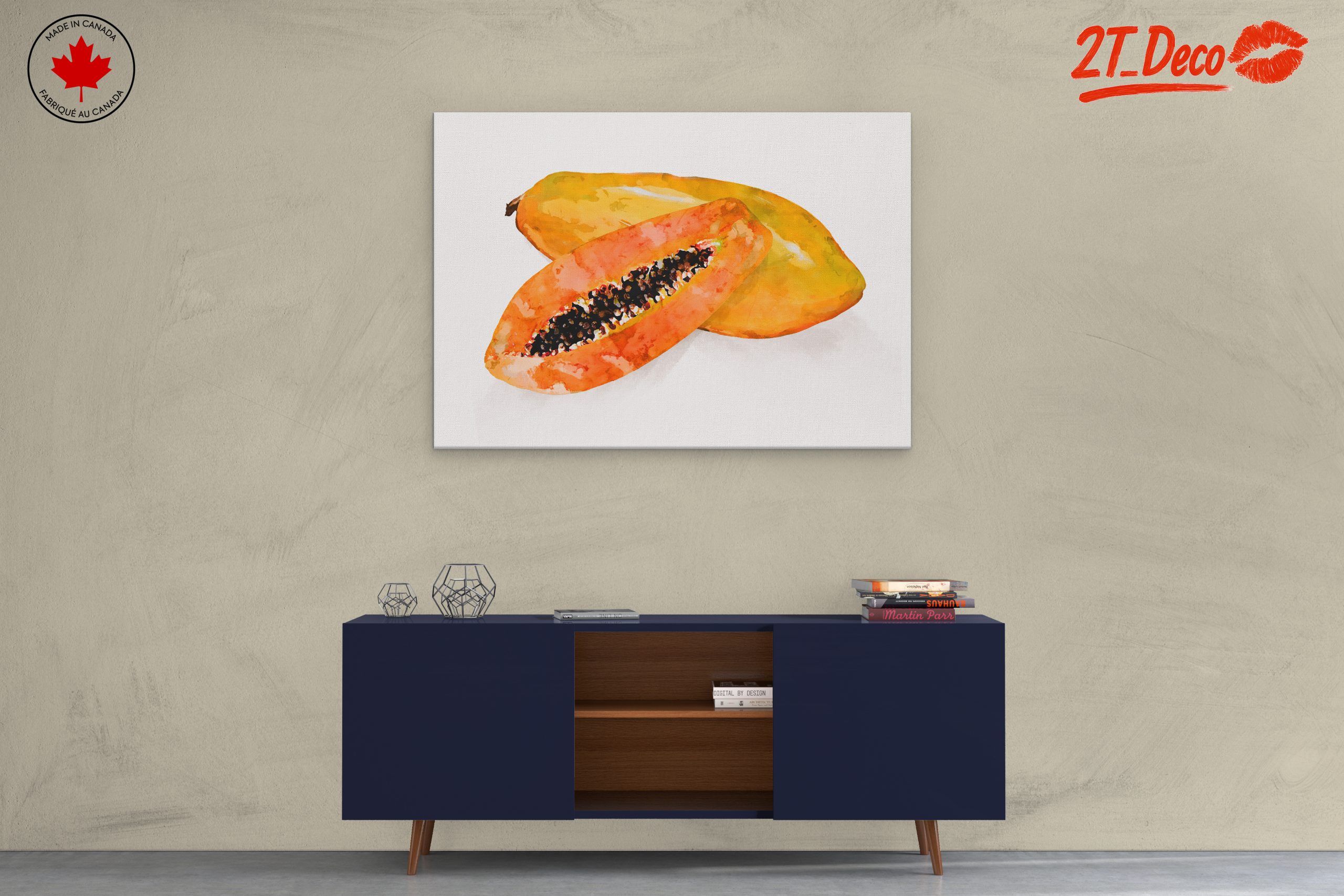 Abstract Papaya Watercolor Art - Image 3