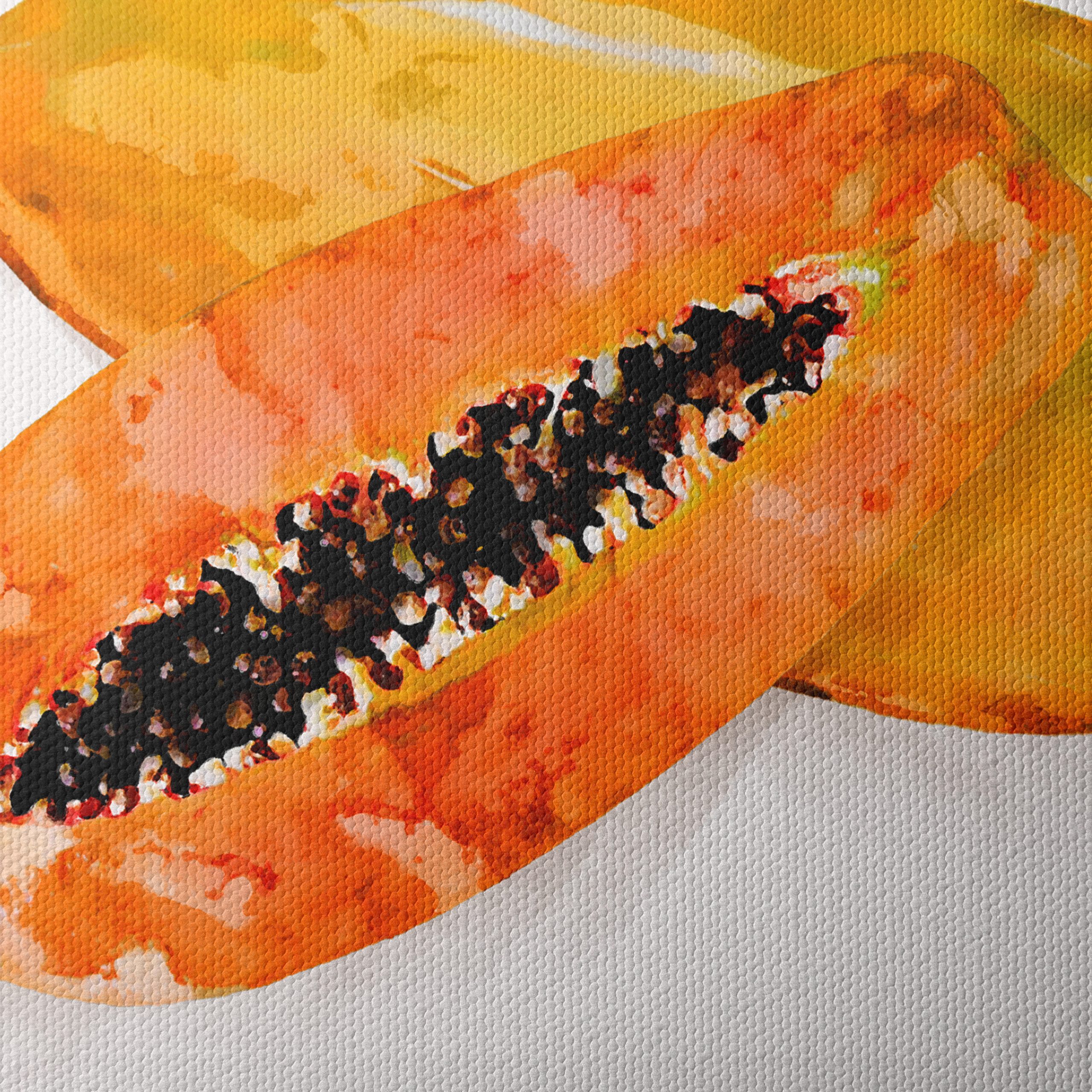 Abstract Papaya Watercolor Art - Image 4