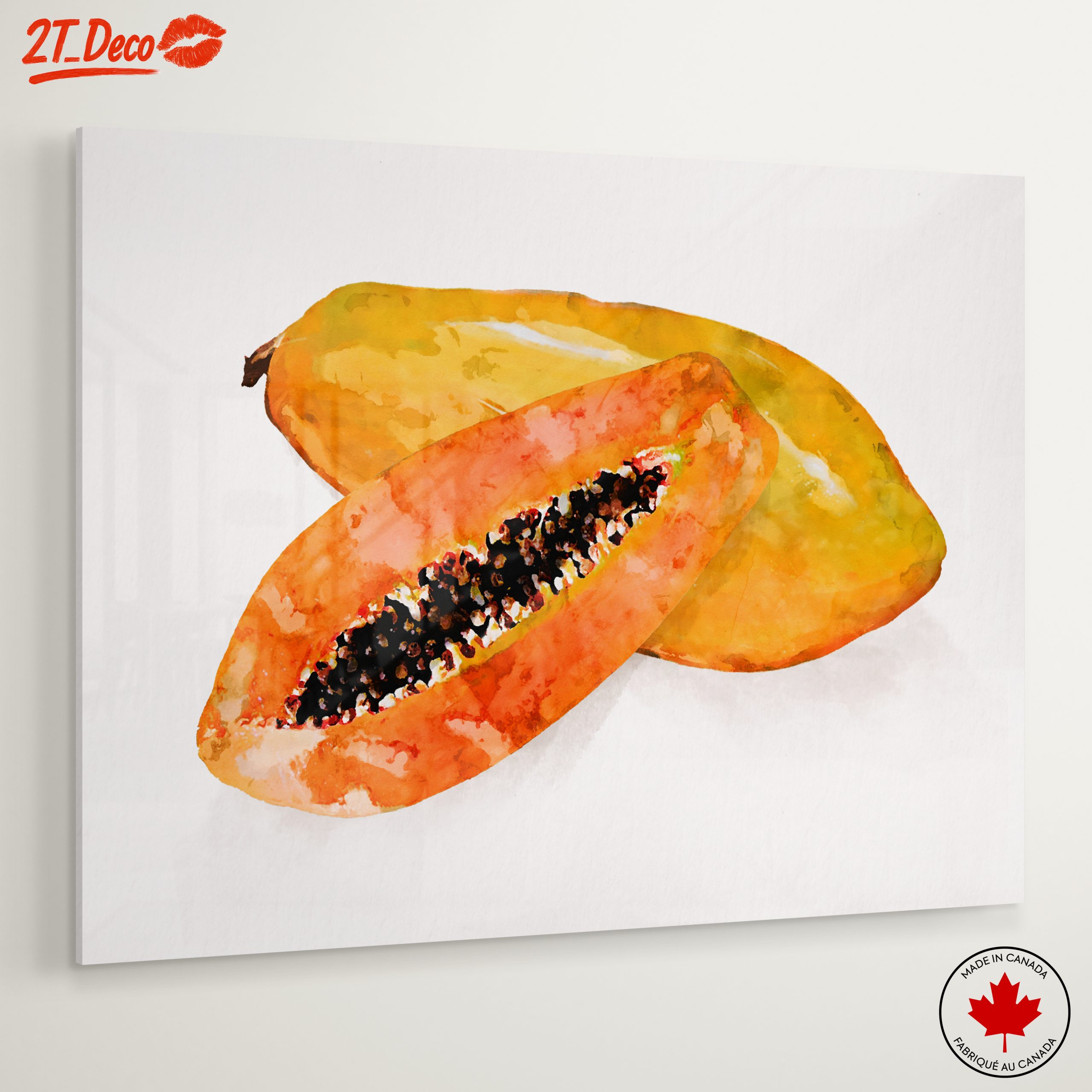 Abstract Papaya Watercolor Art - Image 6