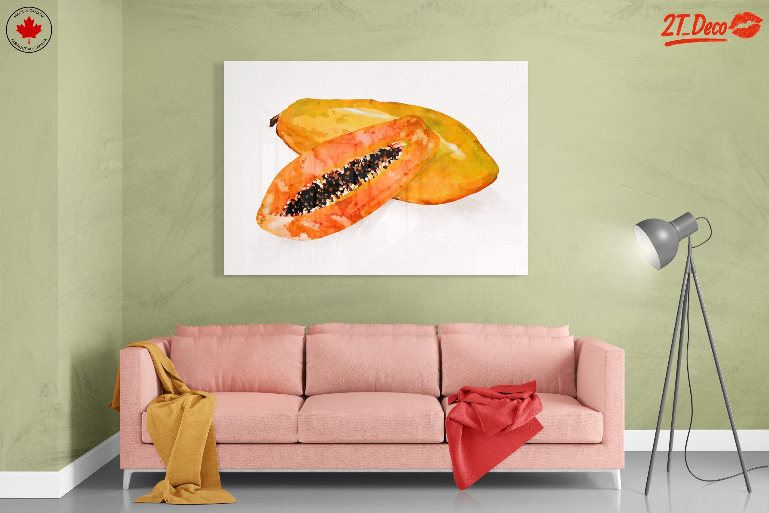 Abstract Papaya Watercolor Art - Image 7