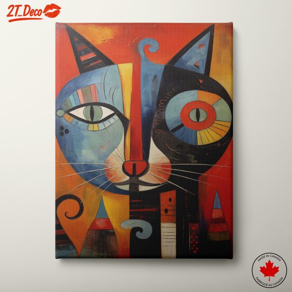 Stylized Colorful Cat Art