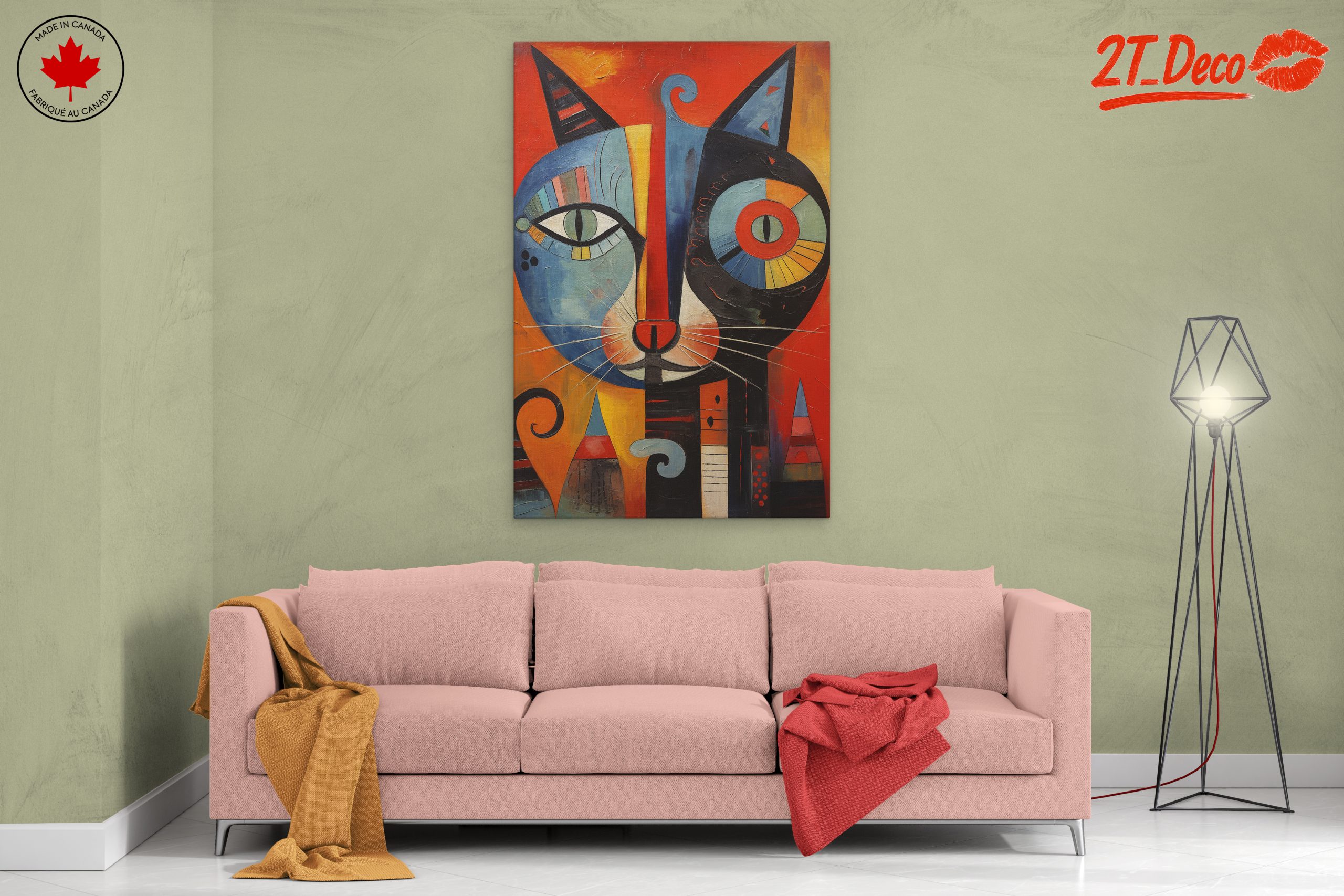 Stylized Colorful Cat Art - Image 2
