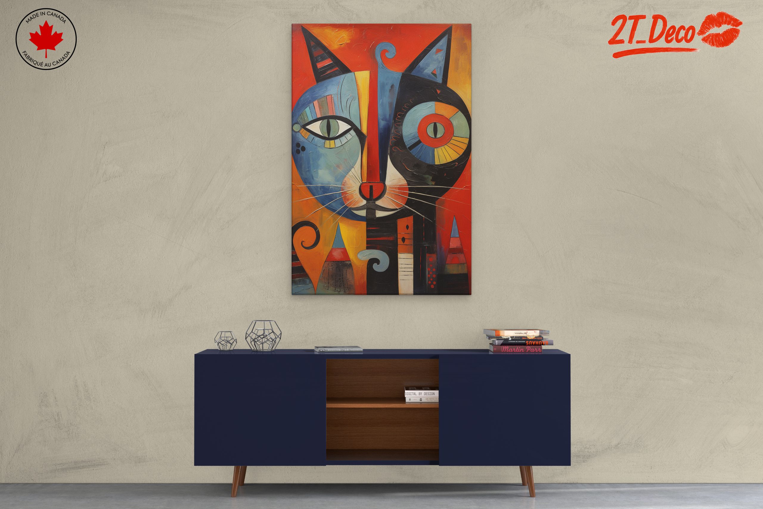 Stylized Colorful Cat Art - Image 3