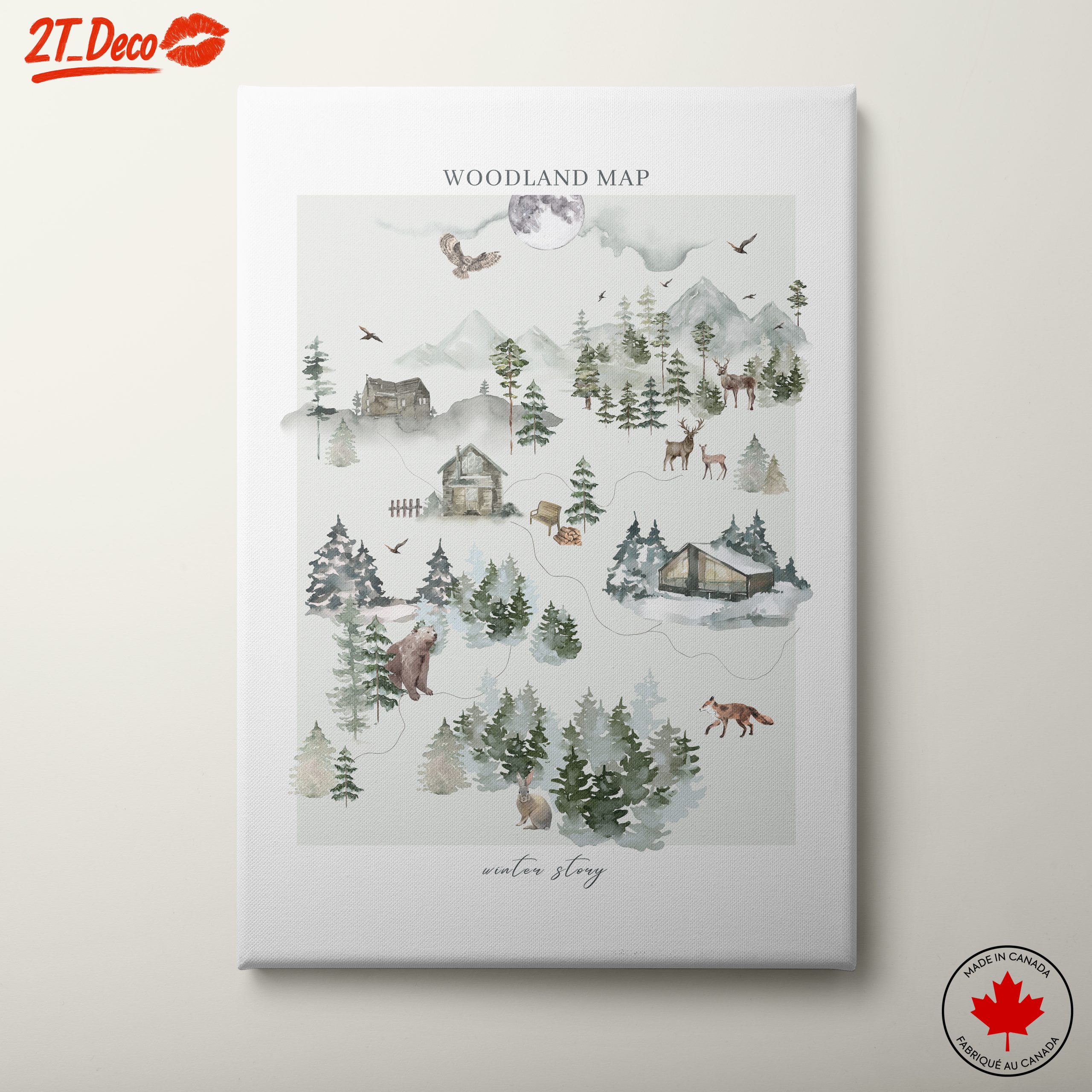 Whimsical Woodland Map Art