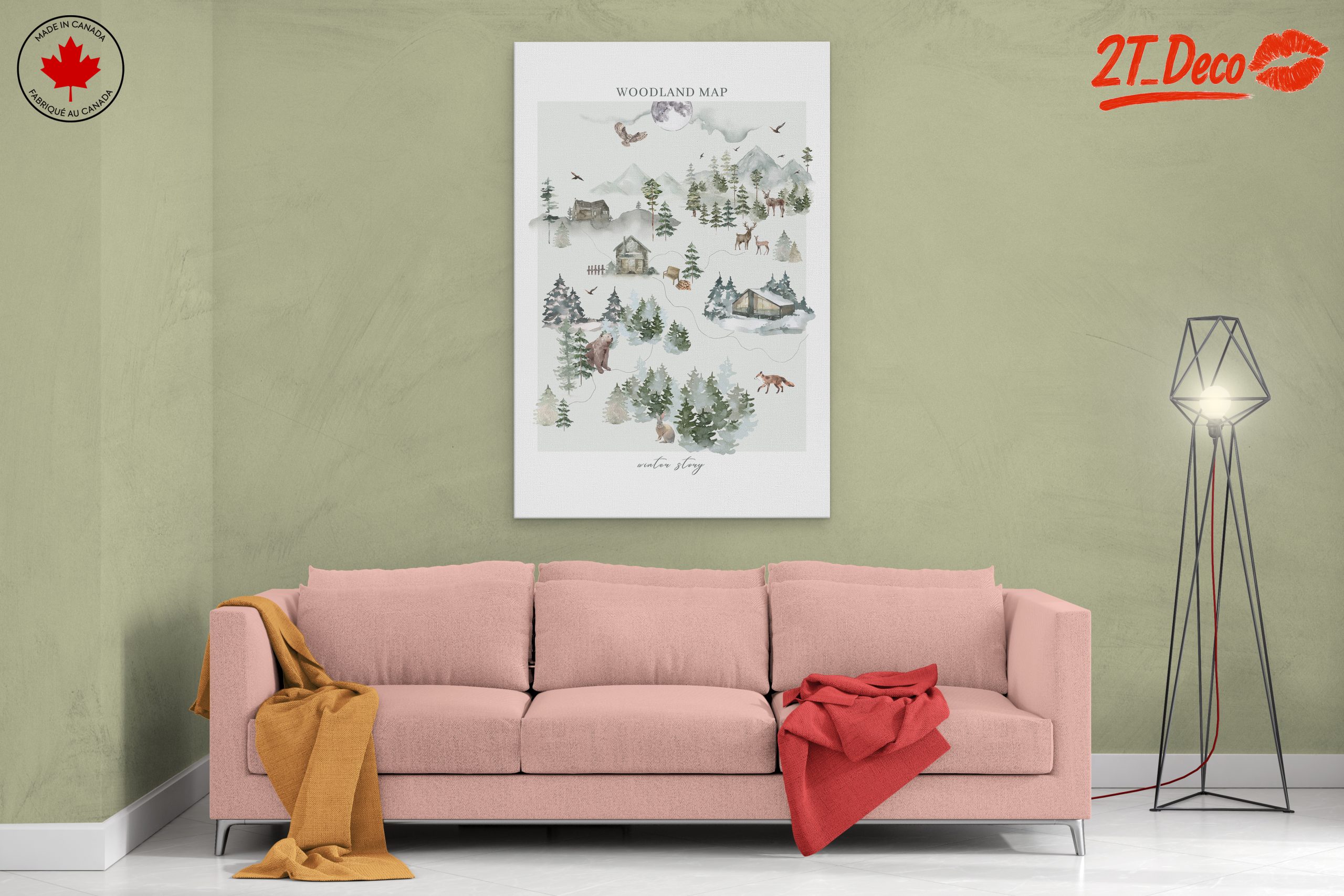 Whimsical Woodland Map Art - Image 2