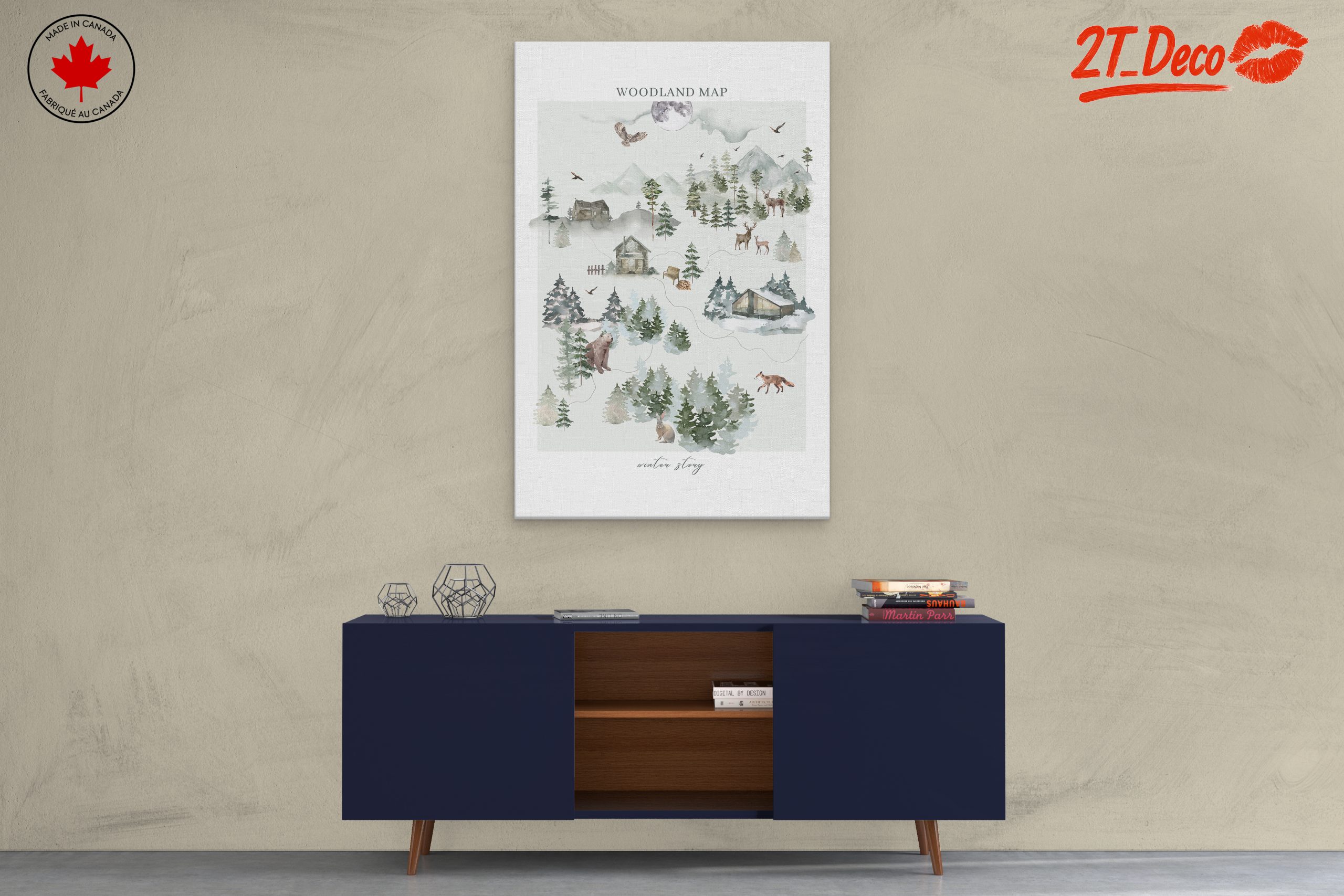 Whimsical Woodland Map Art - Image 3