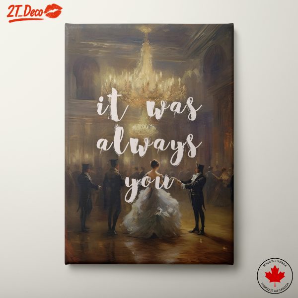 Elegant Dance Scene with Romantic Quote Art